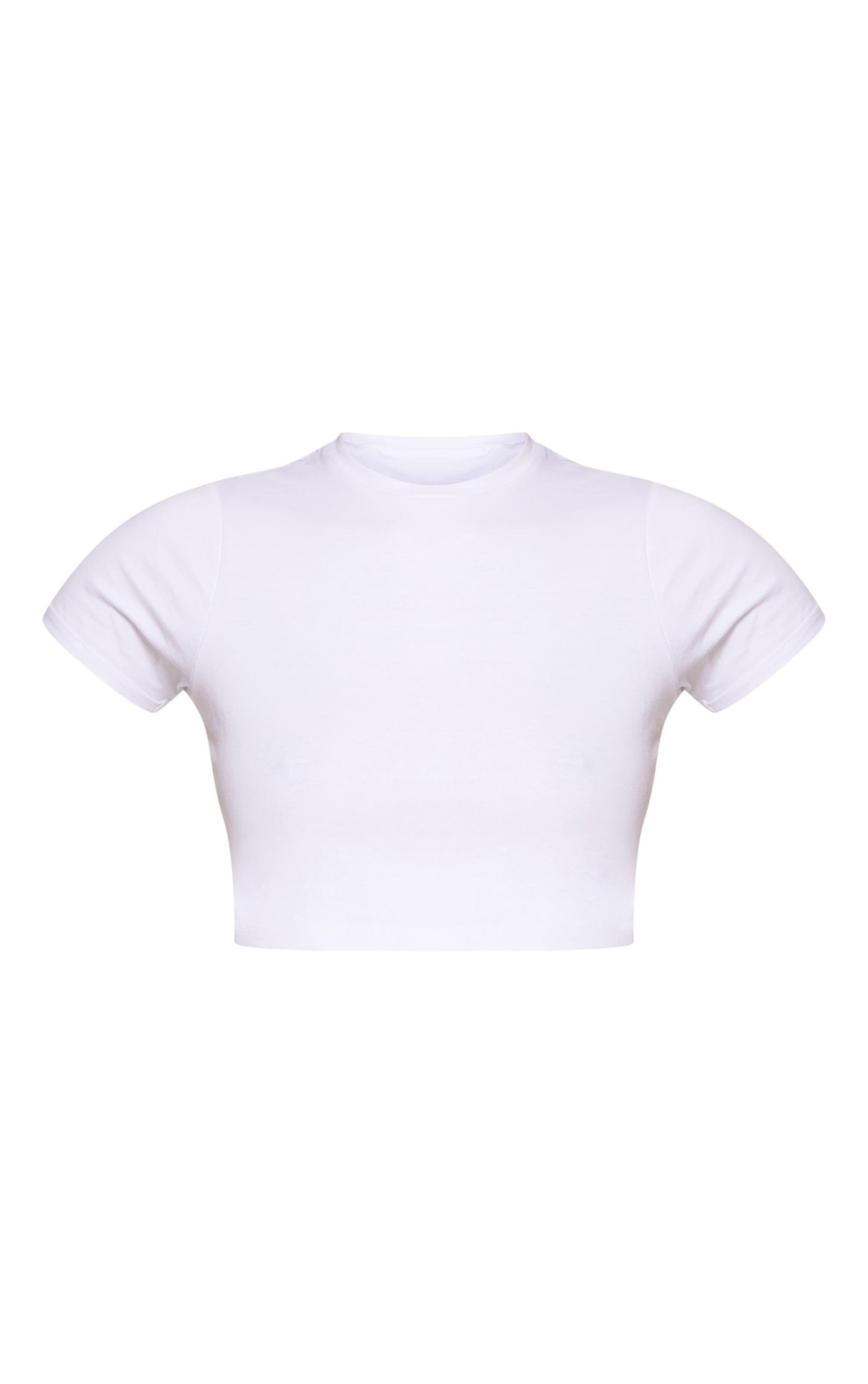 Basic Roll Sleeve White Crop Top Product Image