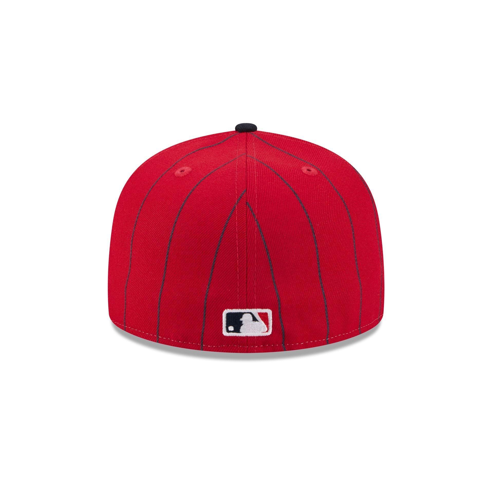 Los Angeles Angels Pinstripe League Pin 59FIFTY Fitted Hat Male Product Image