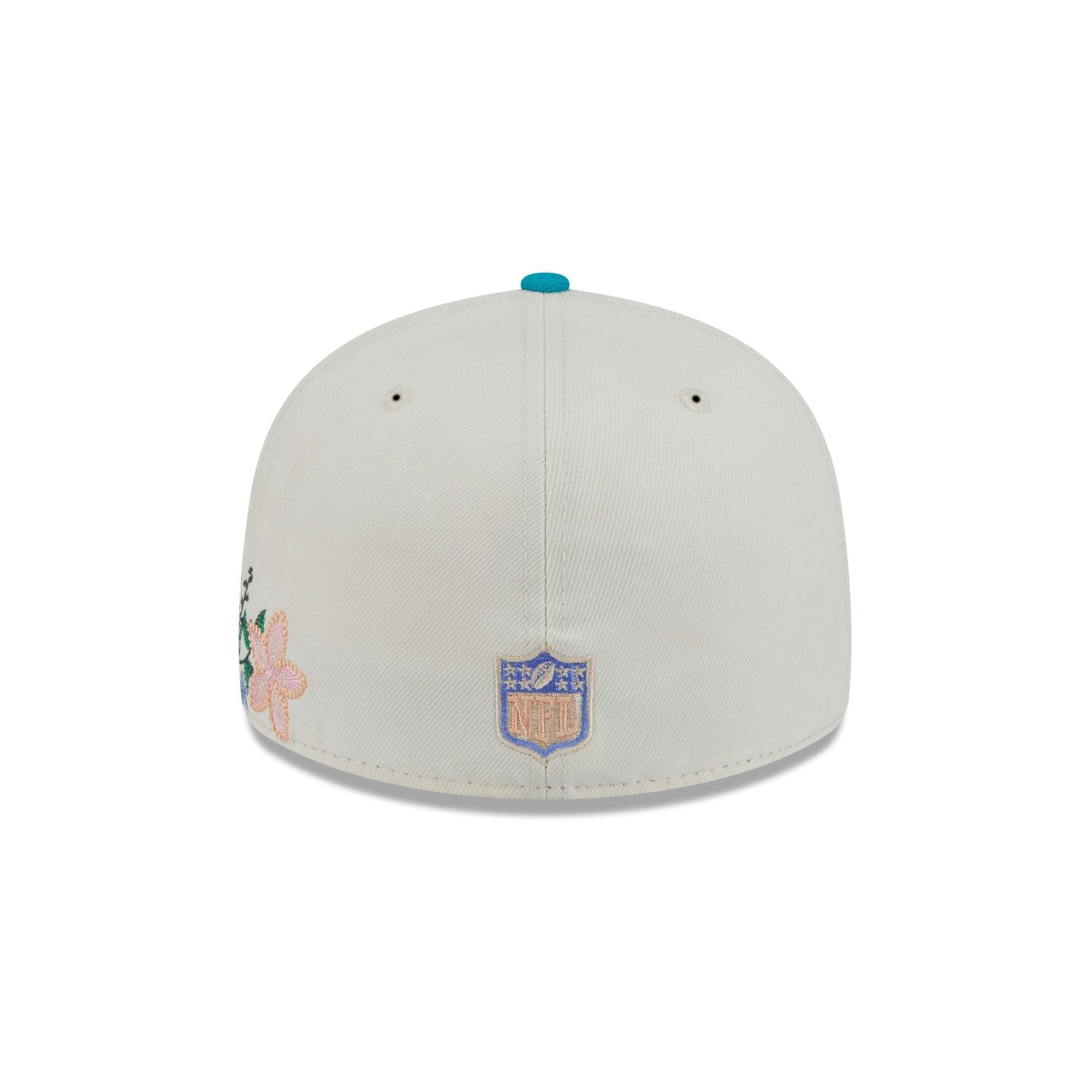 Miami Dolphins Tonal Florals White 59FIFTY Fitted Hat Male Product Image