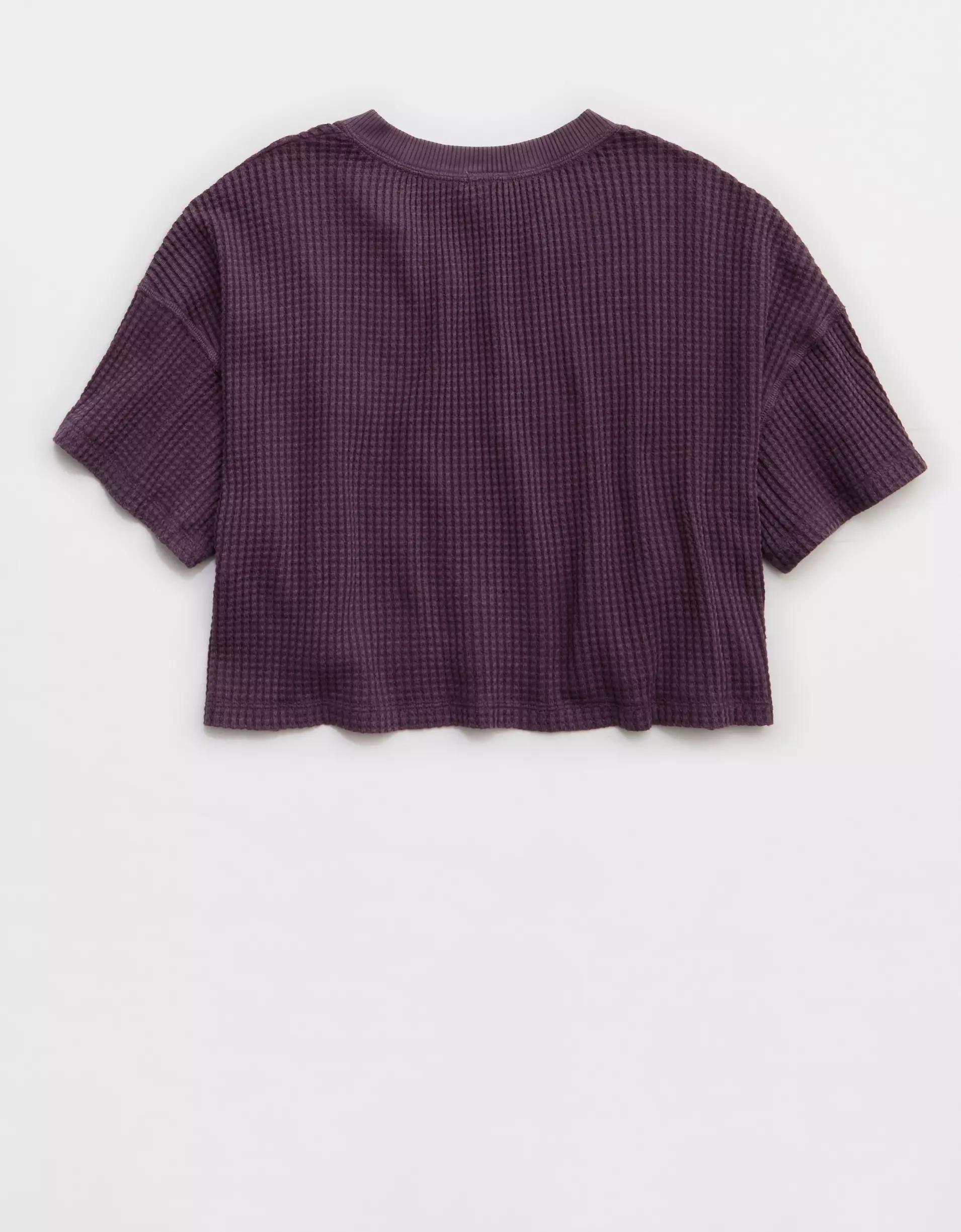 OFFLINE By Aerie Wow! Waffle Notch Neck T-Shirt Product Image