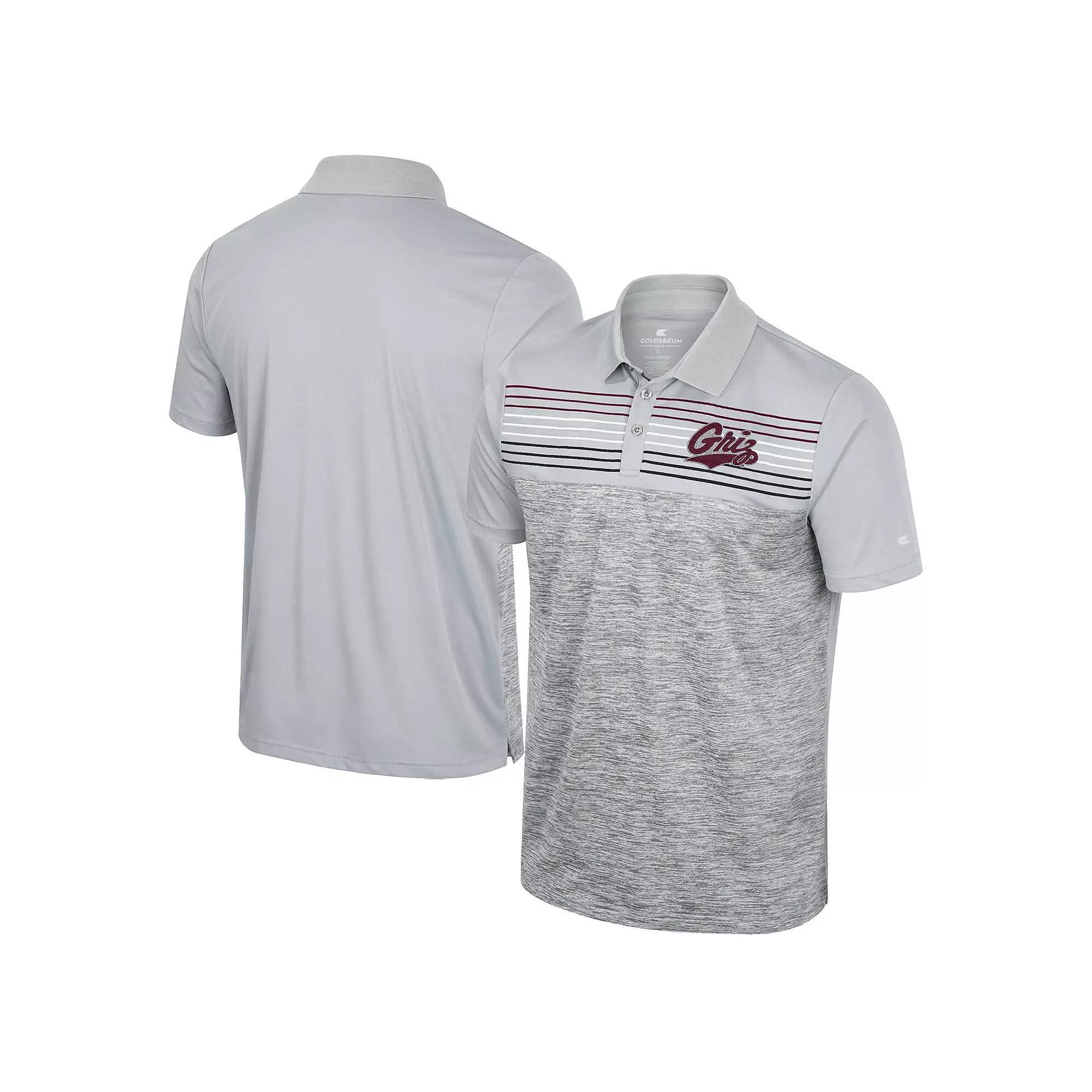 Men's Colosseum Gray Montana Grizzlies Cybernetic Polo,  Product Image