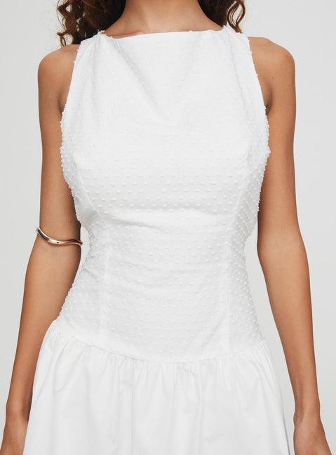 Square It Mini Dress White Product Image