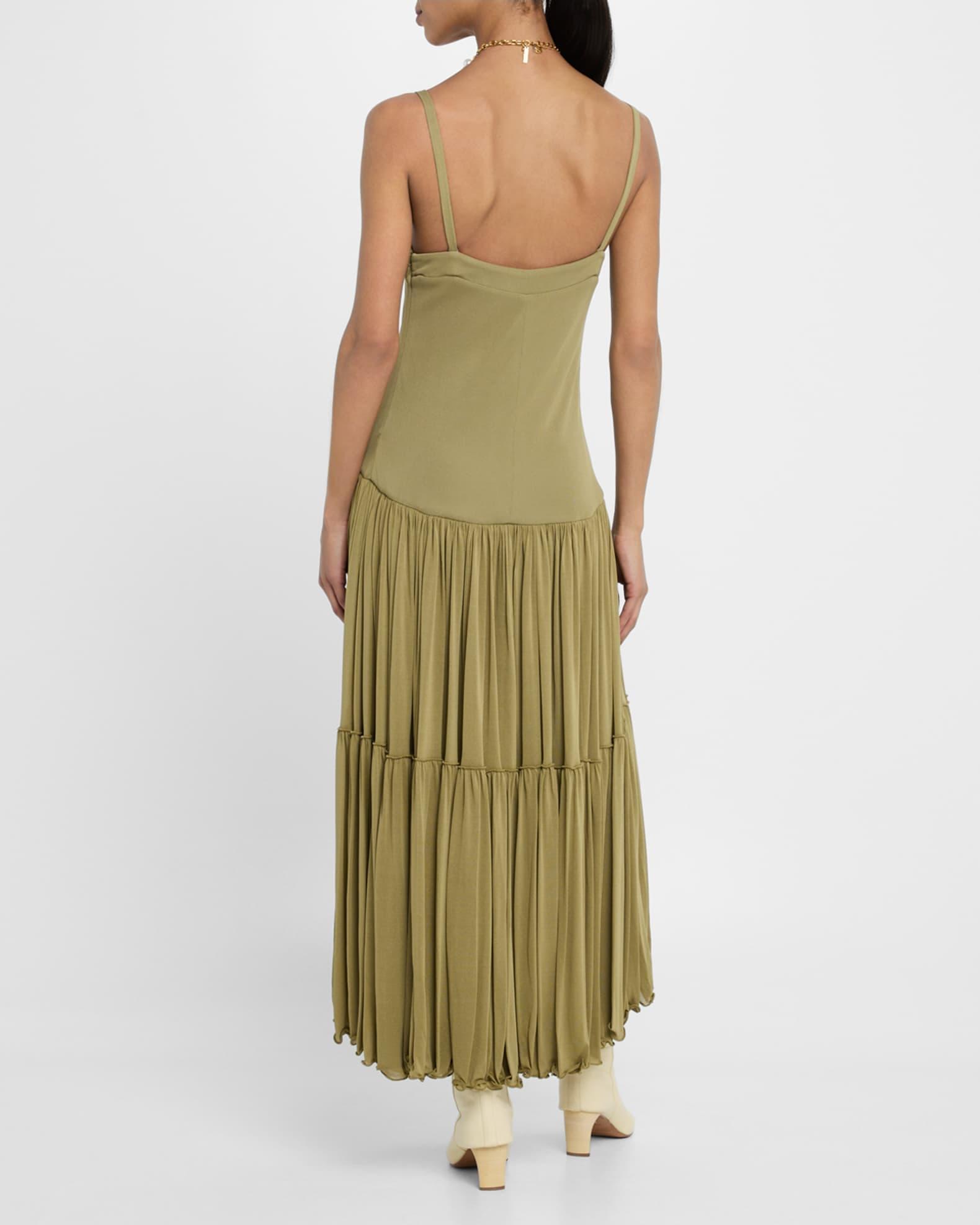 Sleeveless Drop-Waist Tiered Midi Dress Product Image