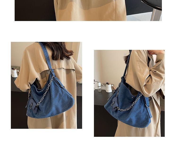 Set: Denim Crossbody Bag + Pouch Product Image