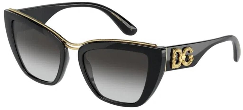 DOLCE & GABBANA Dg6144 501/8g Women's Sunglasses - Black Frame, Gray Gradient Lenses Product Image