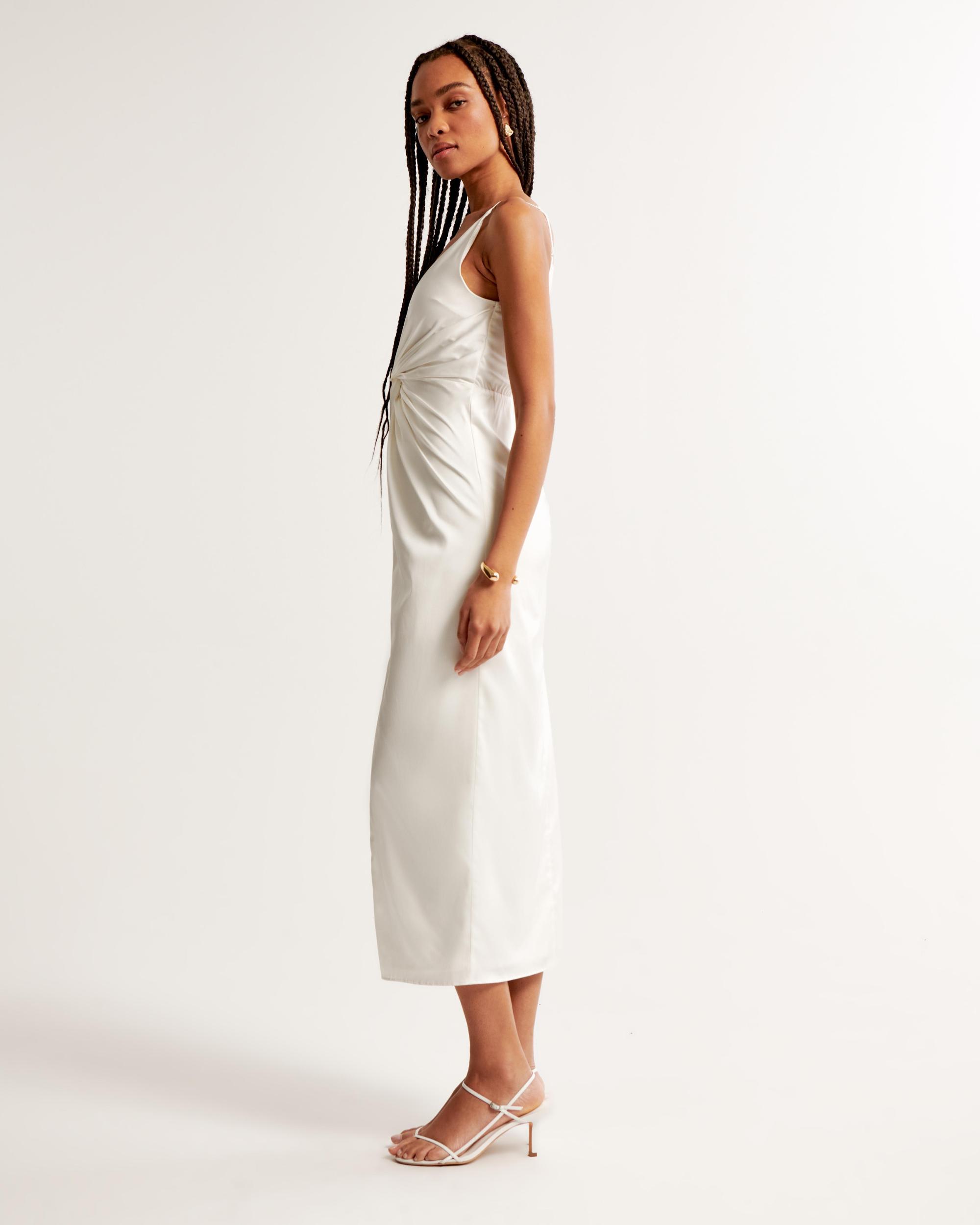 Draped Twist-Front Maxi Dress Product Image