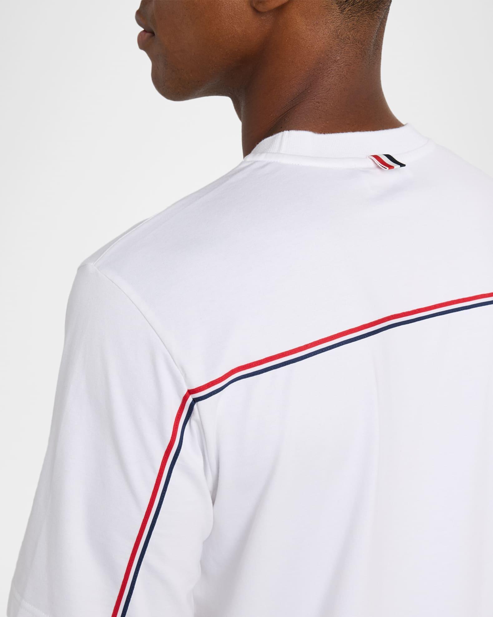 Men's Cotton Stripe-Trim Crewneck T-Shirt Product Image
