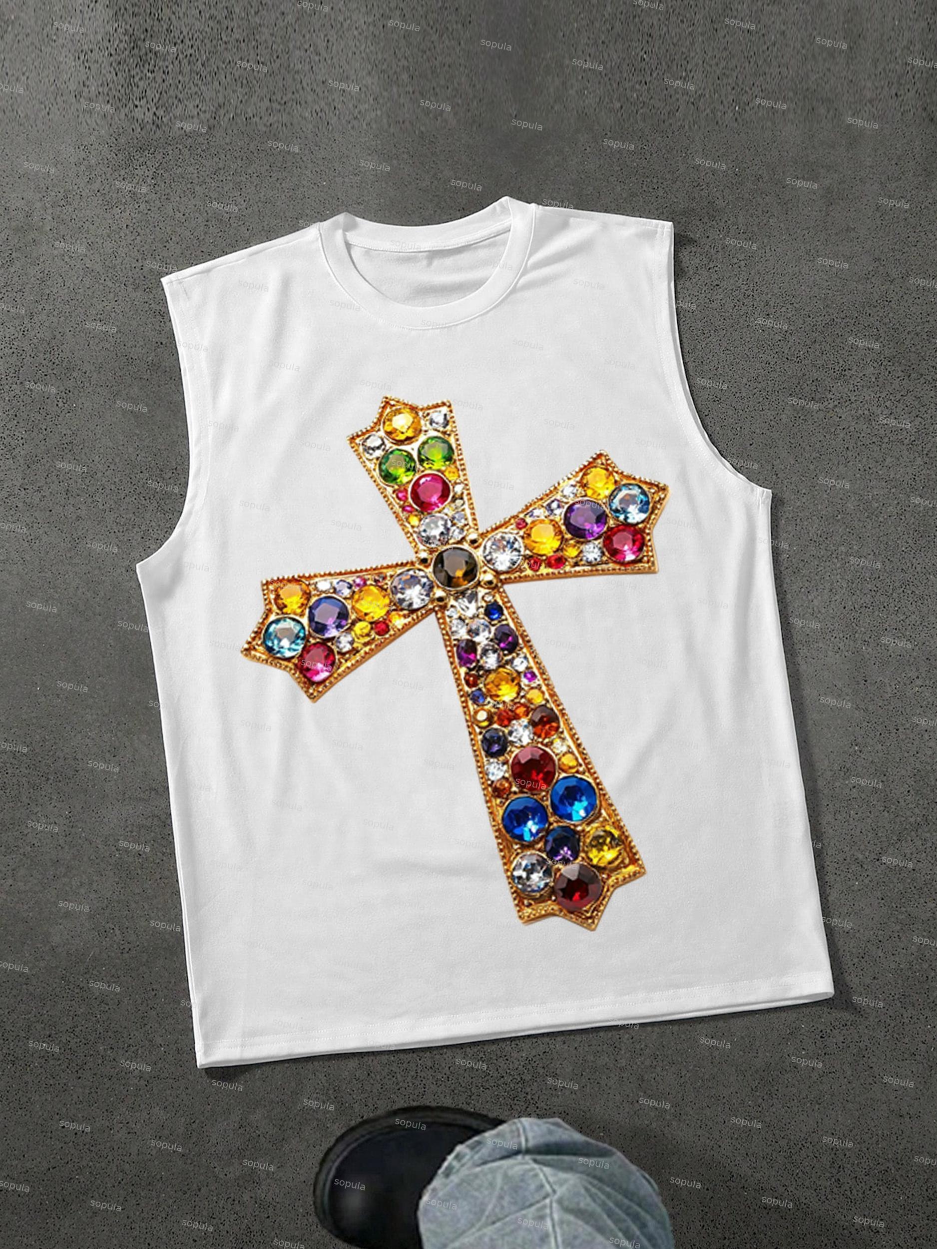 Diamond Cross Print Tank Top Product Image