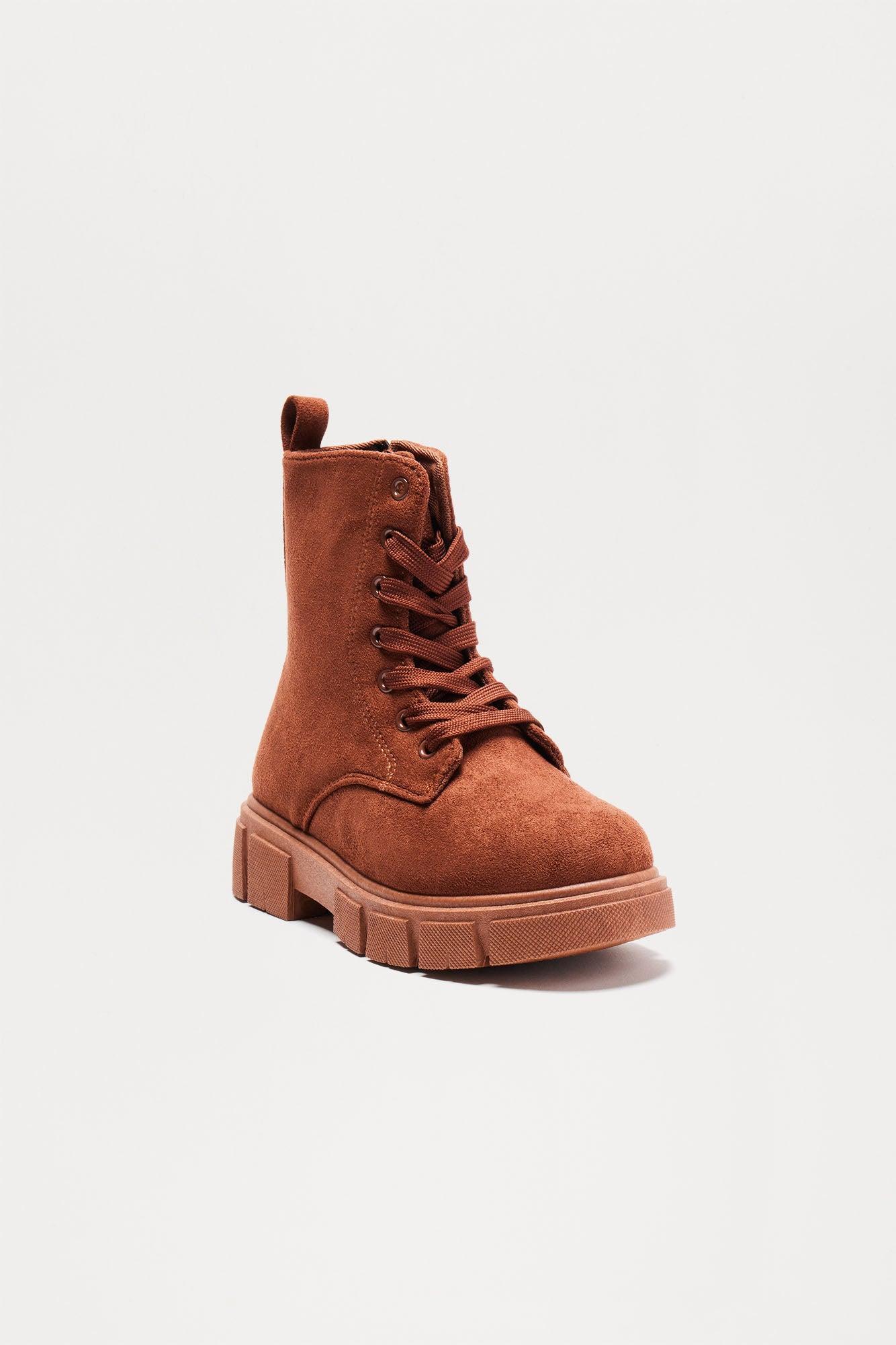 Caryn Combat Boots - Brown Product Image