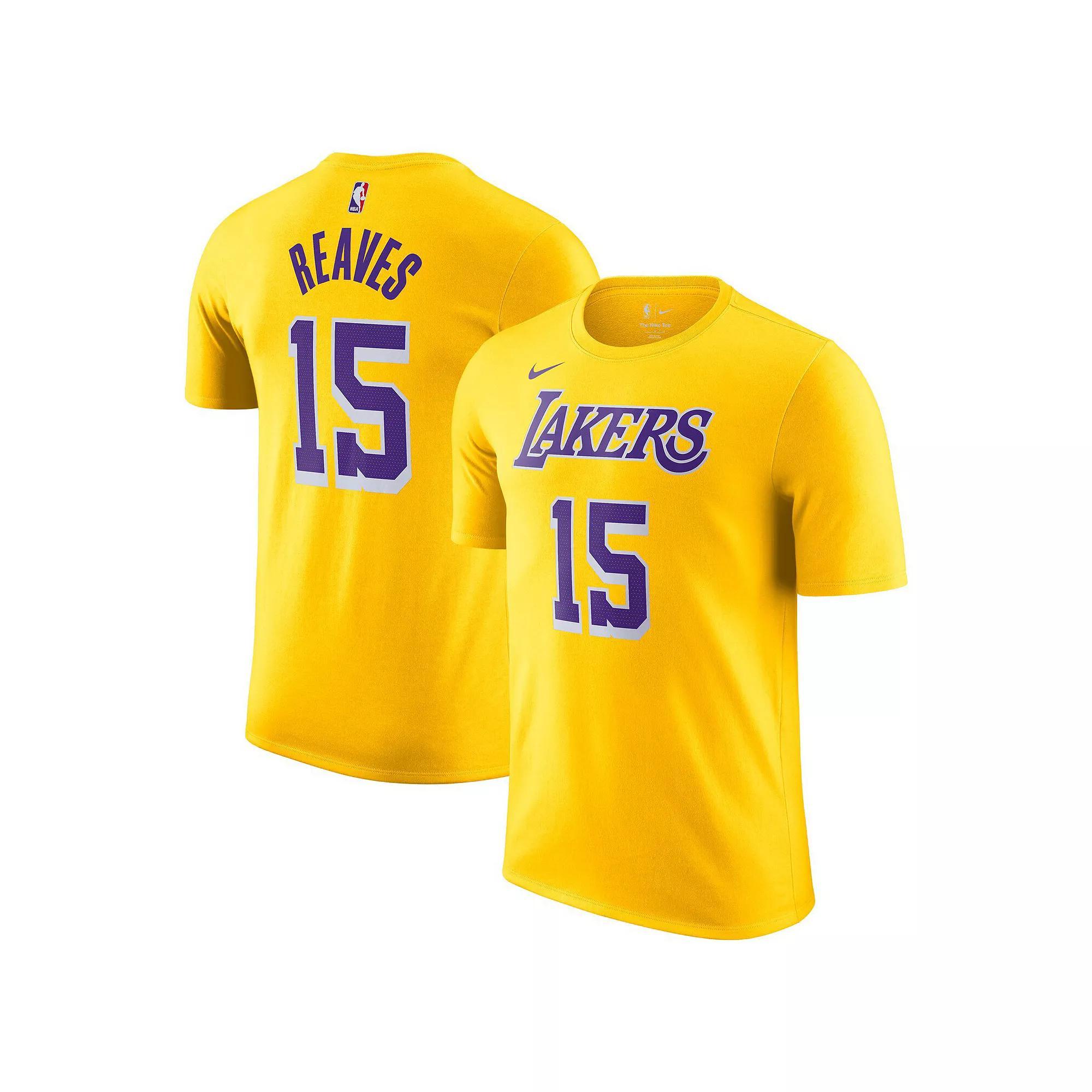 Men's Nike Austin Reaves Gold Los Angeles Lakers Icon Edition Name & Number T-Shirt, Size: Medium Product Image