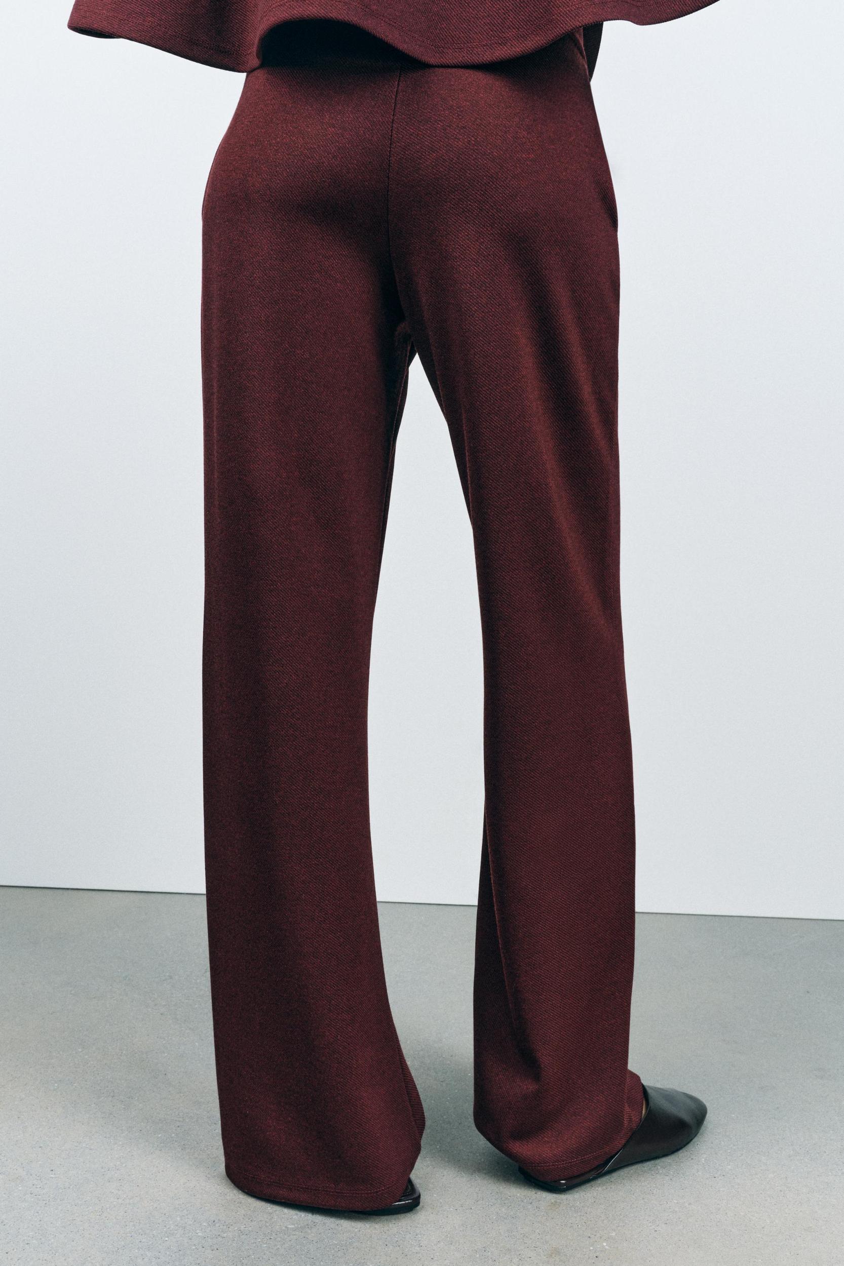 WIDE LEG RIBBED PANTS Product Image