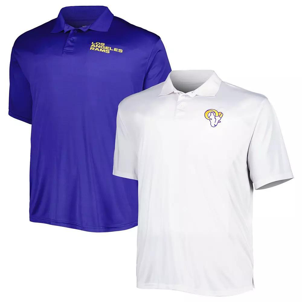 Men's Fanatics Branded Royal/White Los Angeles Rams Solid Two-Pack Polo Set, Size: 3XLT, Blue Product Image