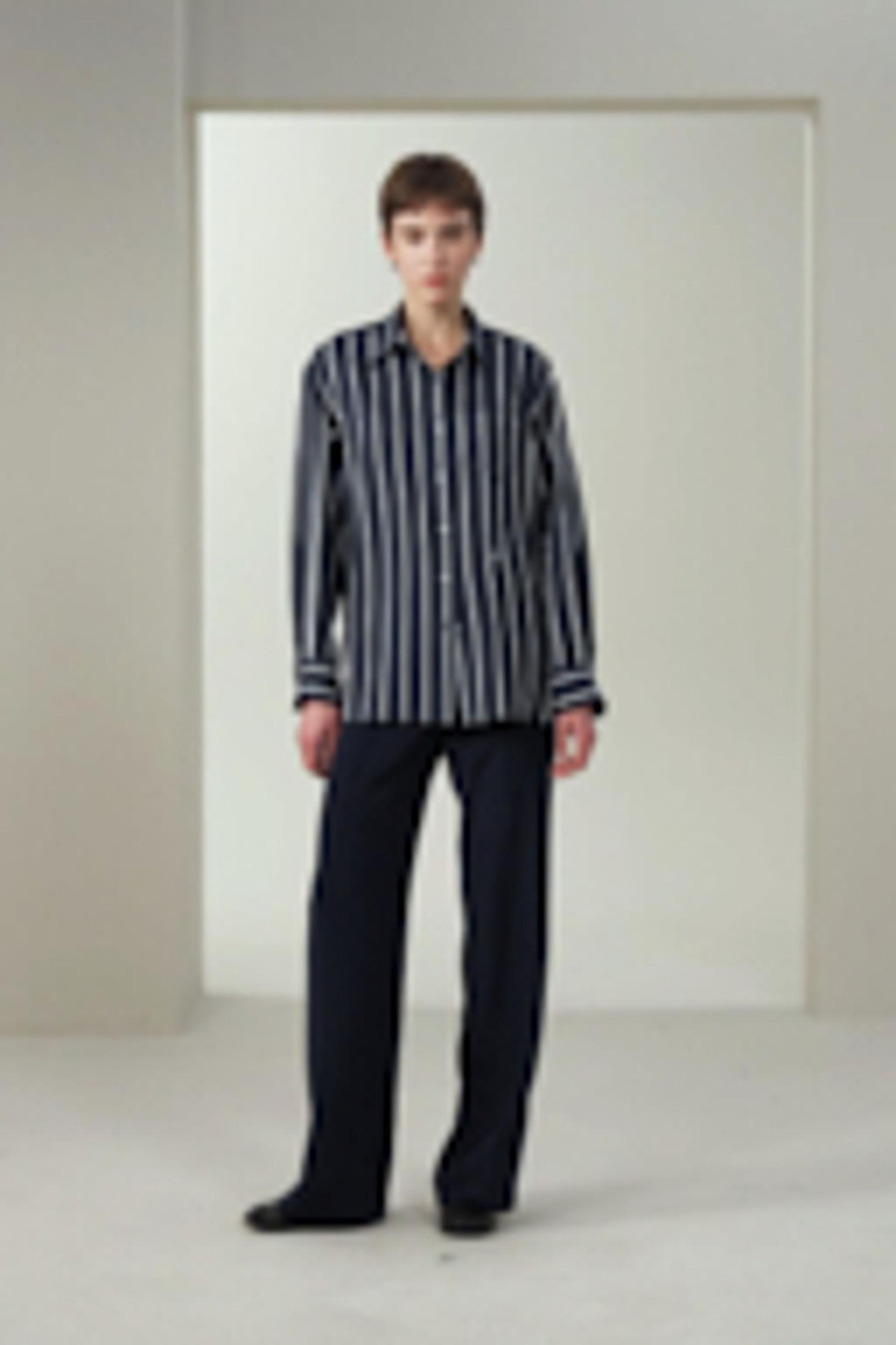 Silk Twill Striped Button-Down Shirt Product Image