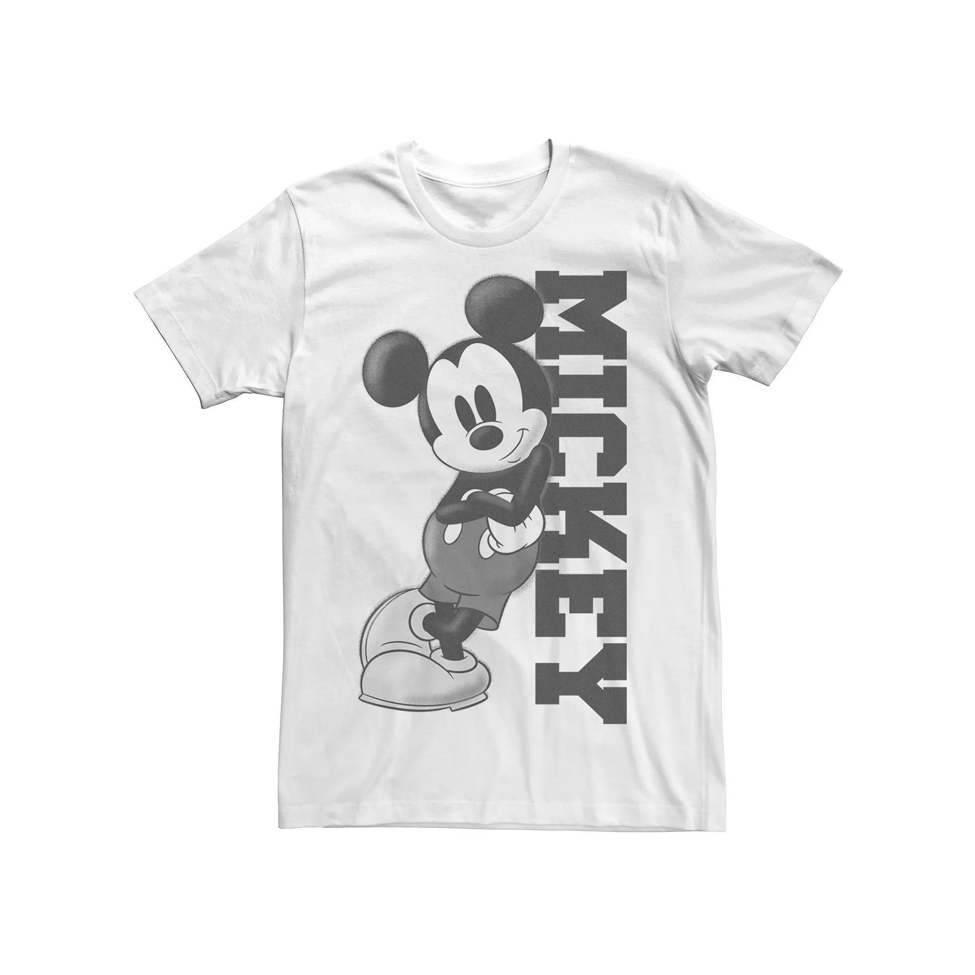 Disney's Mickey Mouse Leaning on Name Men's Tee, Size: Medium, White Product Image