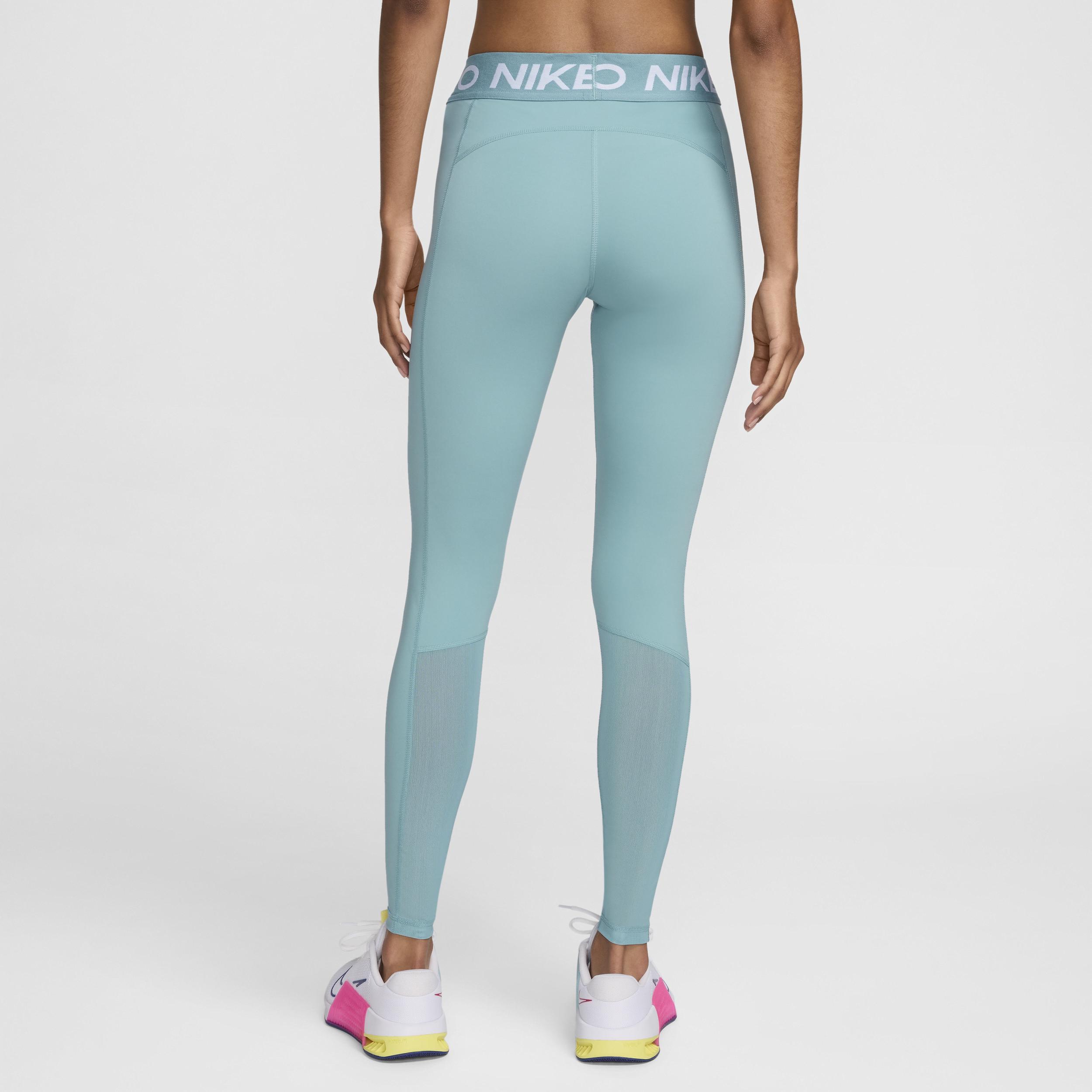 Nike Pro Women's Mid-Rise Mesh-Paneled Leggings Product Image