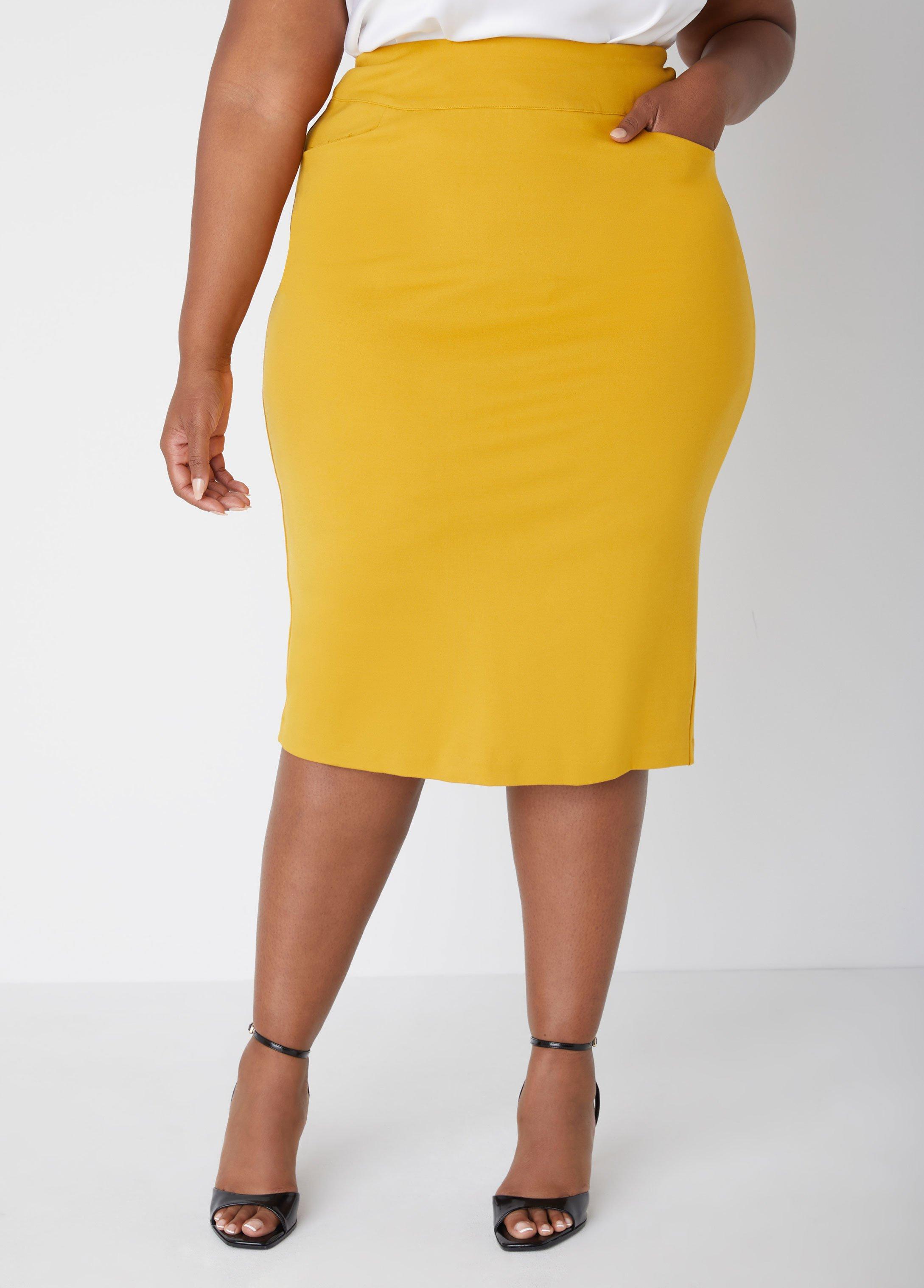 Ponte Pocketed Pencil Skirt Product Image