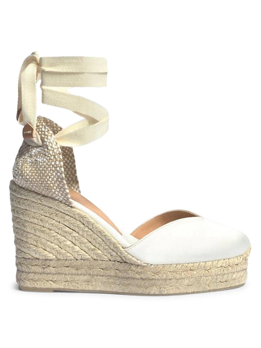 Womens Chiara Satin Platform Wedge Espadrilles Product Image