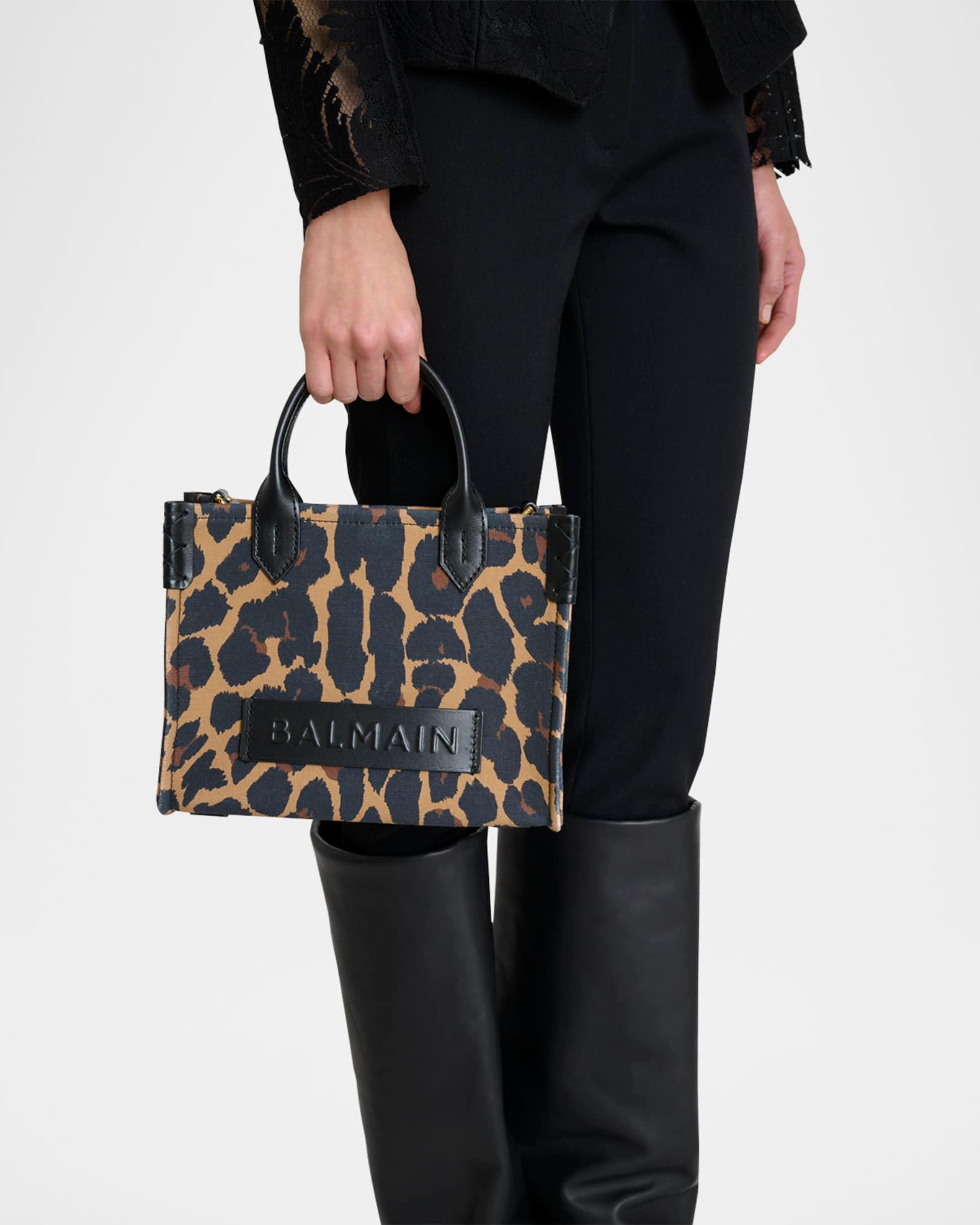 B-Army Small Shopper Shoulder Bag in Leopard-Print Canvas Product Image