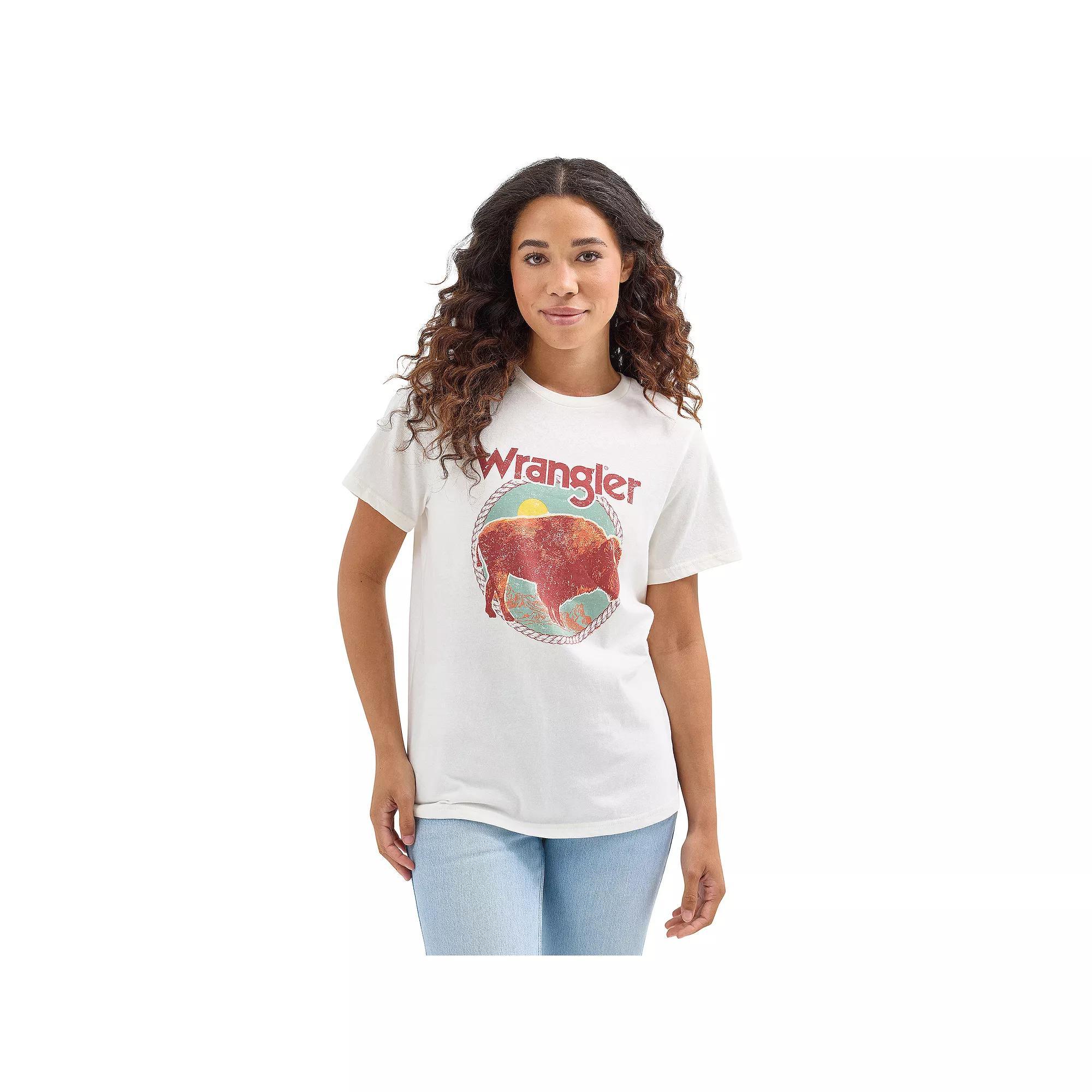 Women's Wrangler Graphic Tee, Size: Medium, Roped Buffalo Product Image
