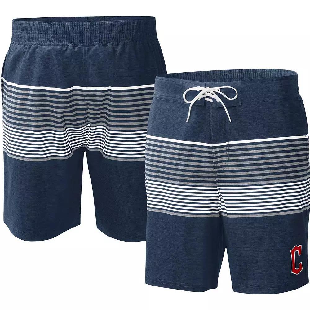 Men's G-III Sports by Carl Banks Navy Cleveland Guardians Coastline Volley Swim Shorts, Size: Small, Grd Blue Product Image