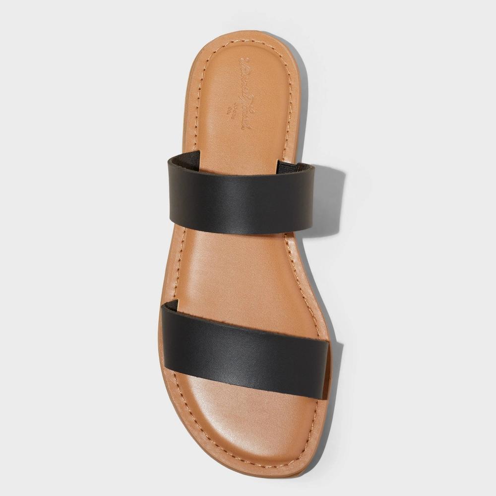 Womens Freya Two Band Slide Sandals - Universal Thread Black 7 Product Image