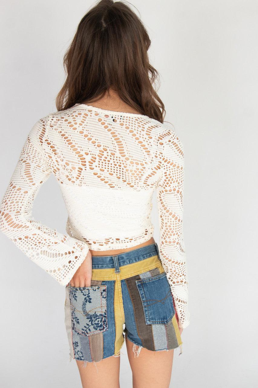 Bell Sleeve Crochet Top Product Image