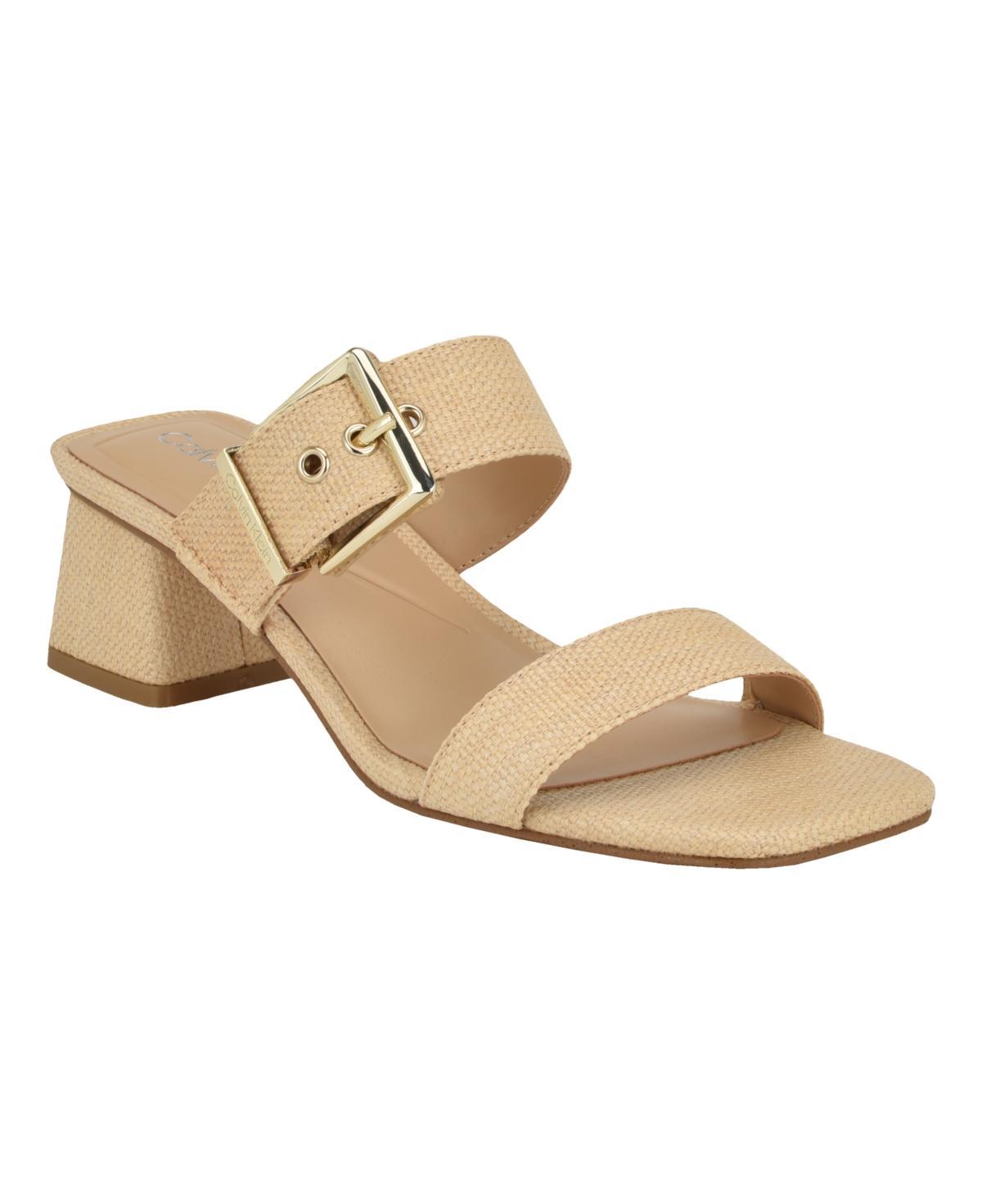 Calvin Klein Womens Averie Block Heel Slide Sandals Product Image