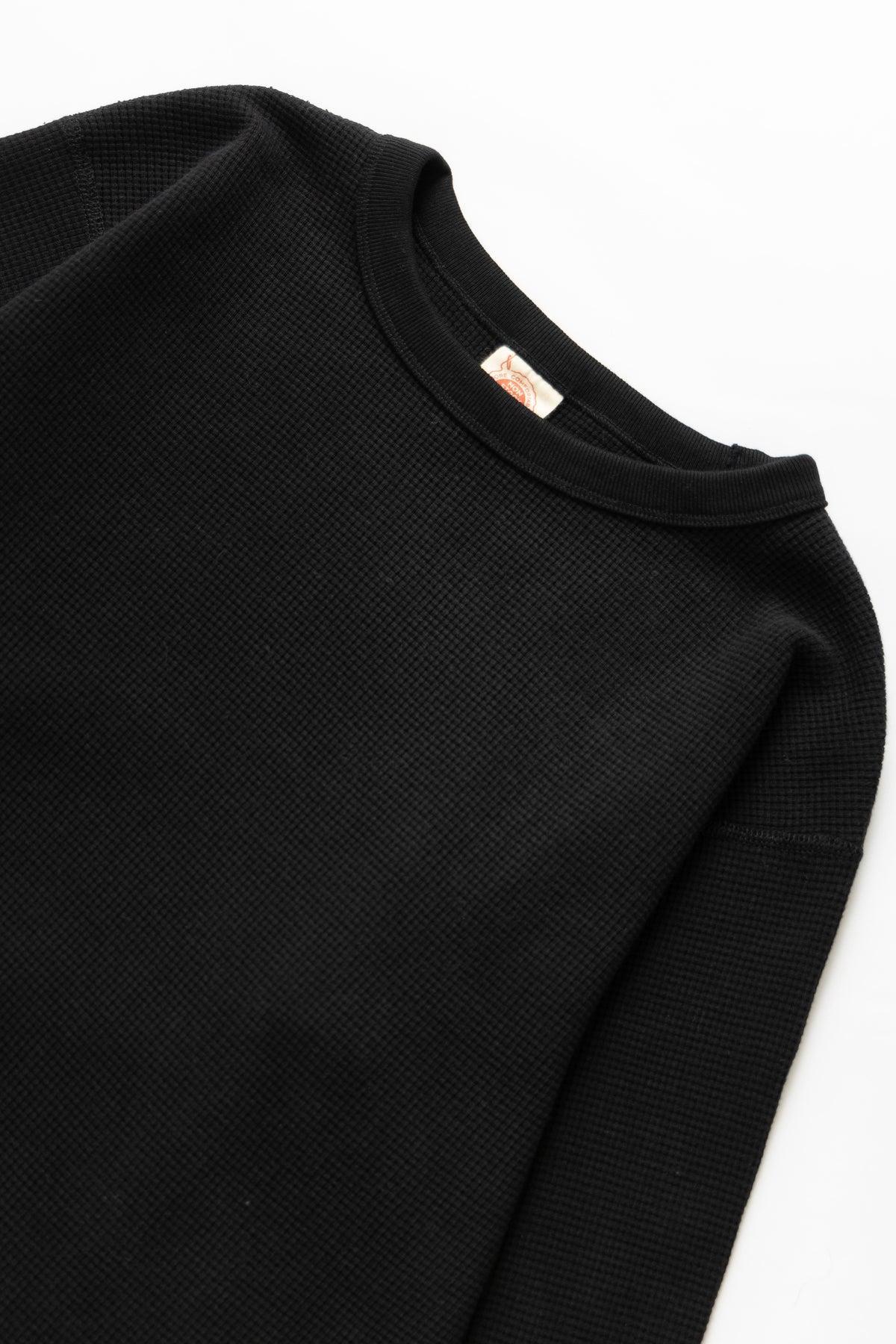 Non Stock MFG - Thermal Waffle Long Sleeve - Black Product Image