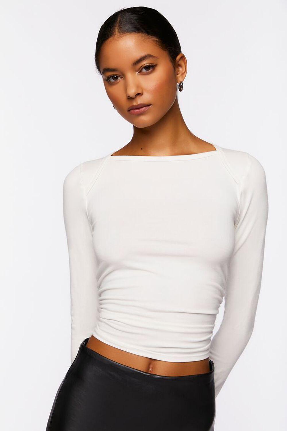 Ruched Long-Sleeve Tee | Forever 21 Product Image