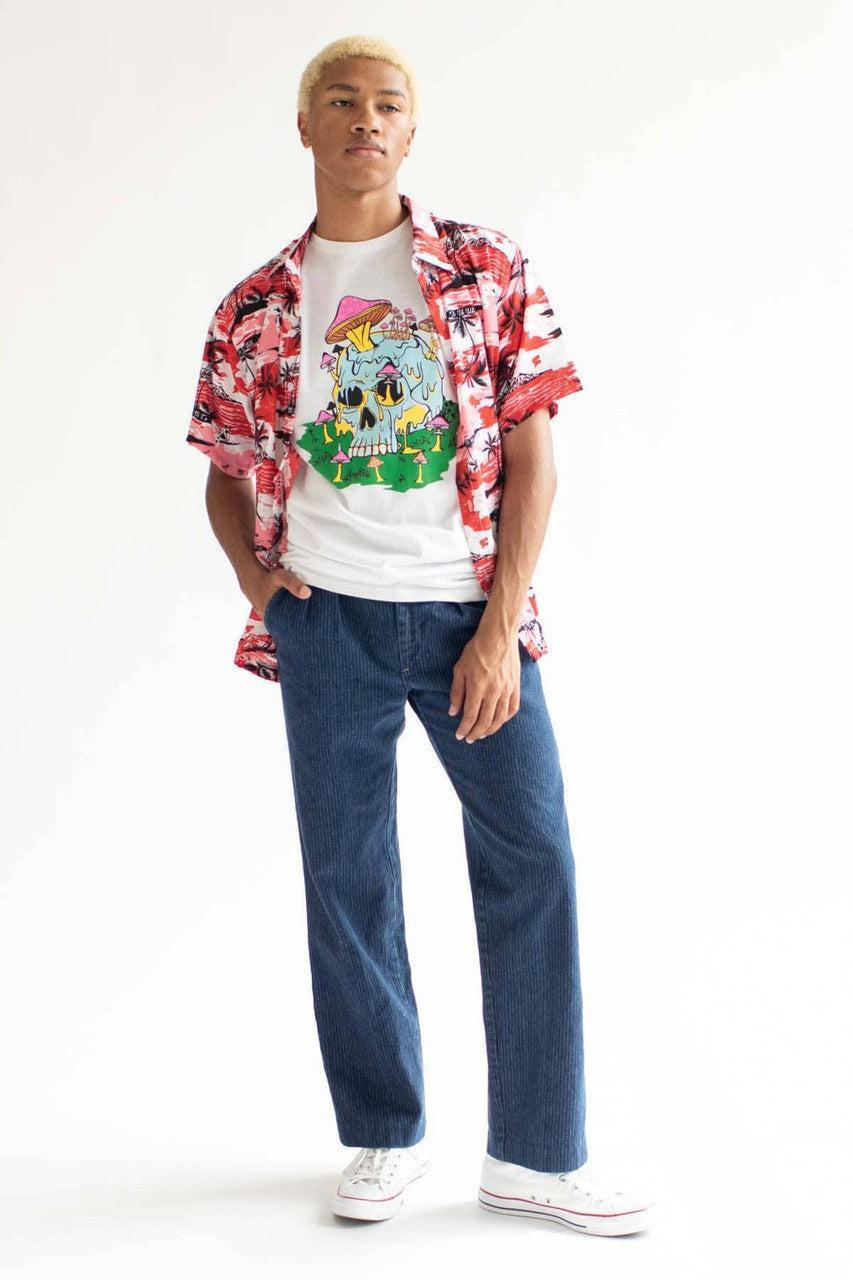 Red Surfing Hawaiian Shirt Product Image