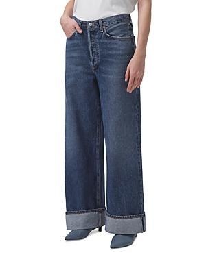 Dame Wide-Leg Cuffed Jeans Product Image