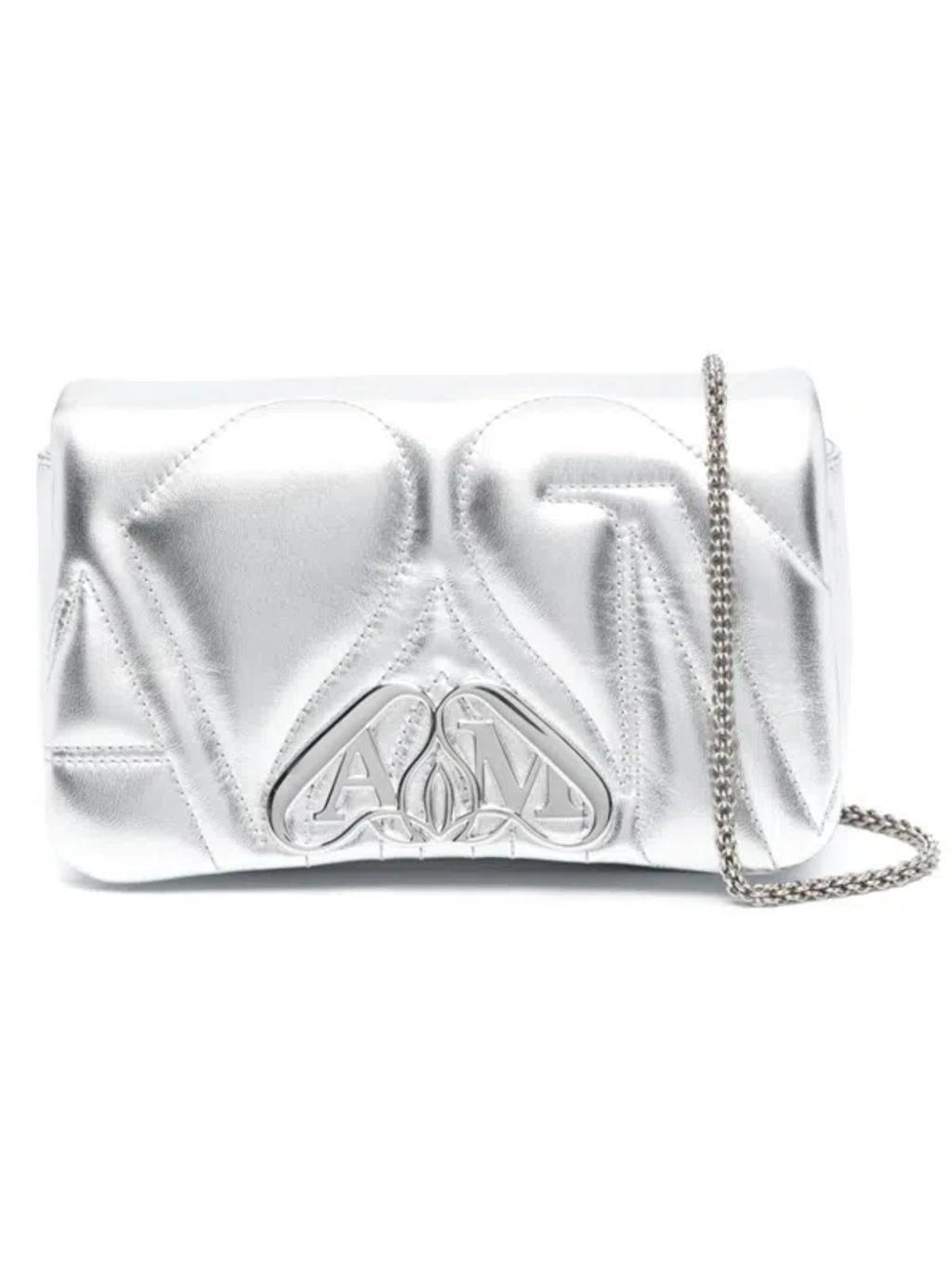 ALEXANDER MCQUEEN Alexander Mc Queen Seal Leather Shoulder Bag In Silver Product Image