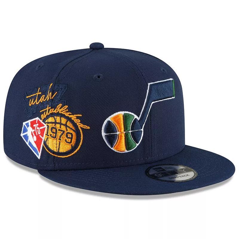 Mens New Era Navy Utah Jazz Back Half 9FIFTY Snapback Adjustable Hat Product Image