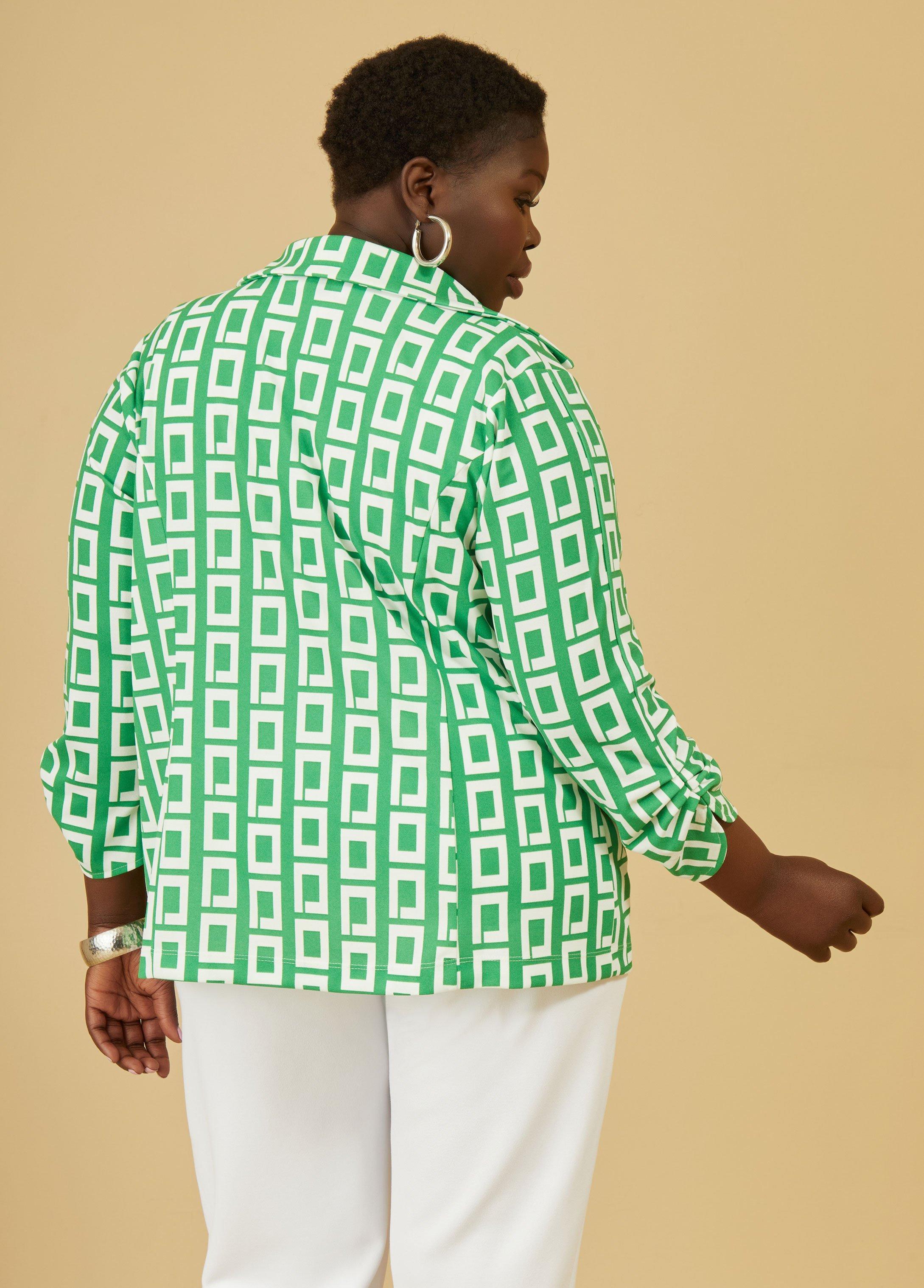 Ruched Square Print Blazer Product Image