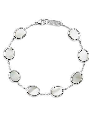 Womens Polished Rock Candy Sterling Silver & Mother-Of-Pearl Station Bracelet Product Image