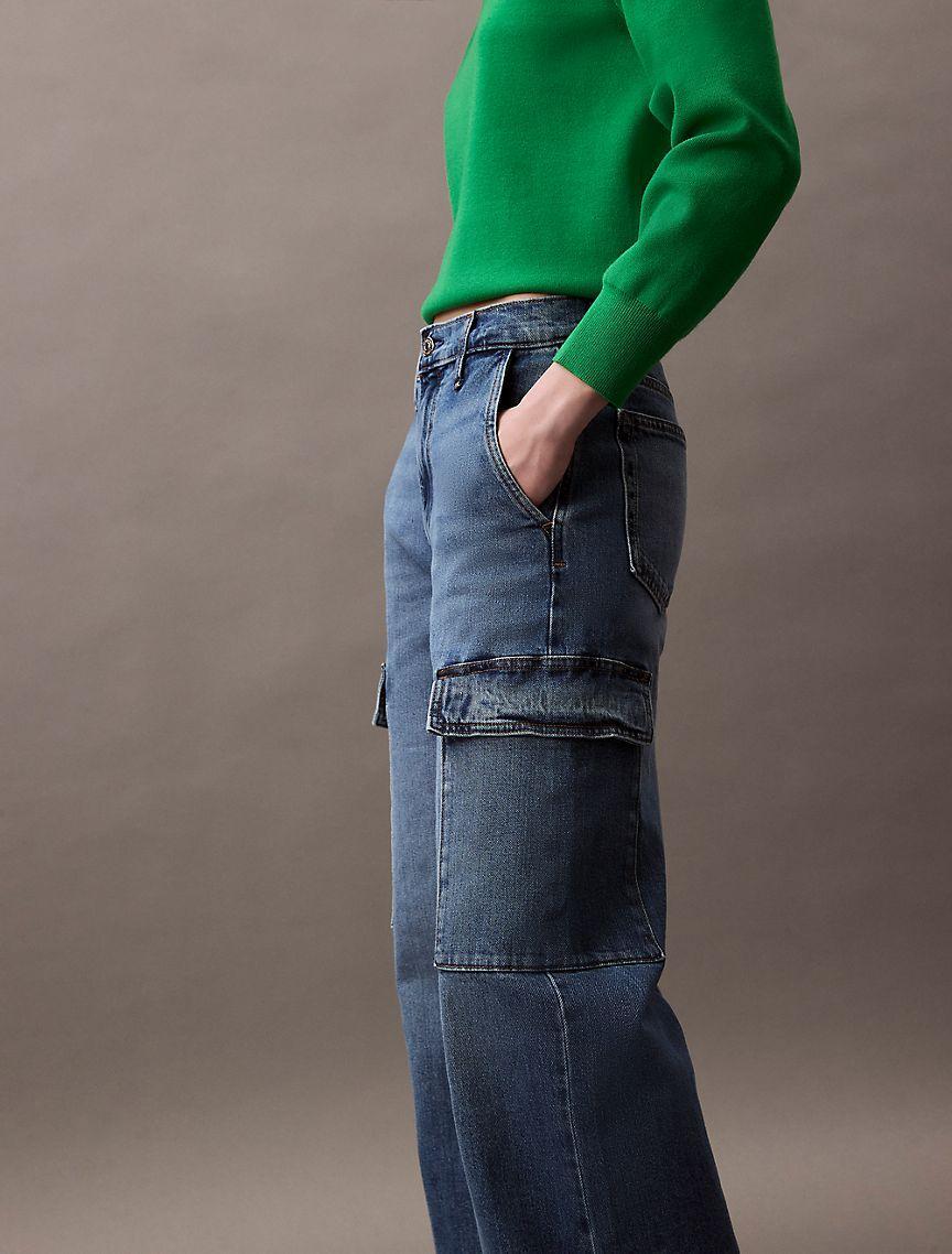 Cargo Wide Leg Fit Jeans Product Image