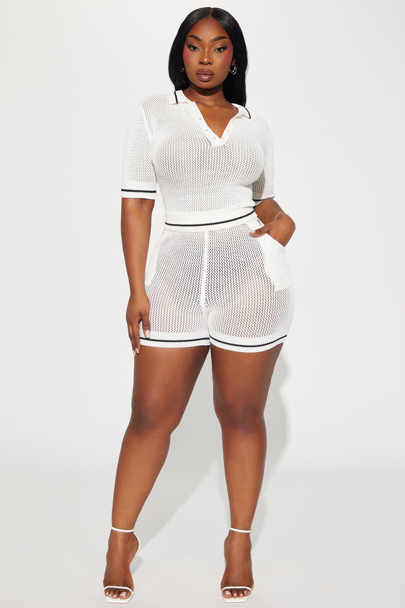 Ready To Play Crochet Short Set - White Product Image