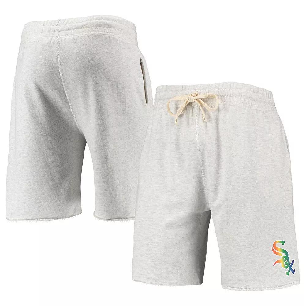 Men's Concepts Sport Oatmeal Chicago White Sox Mainstream Logo Terry Tri-Blend Shorts,  Product Image