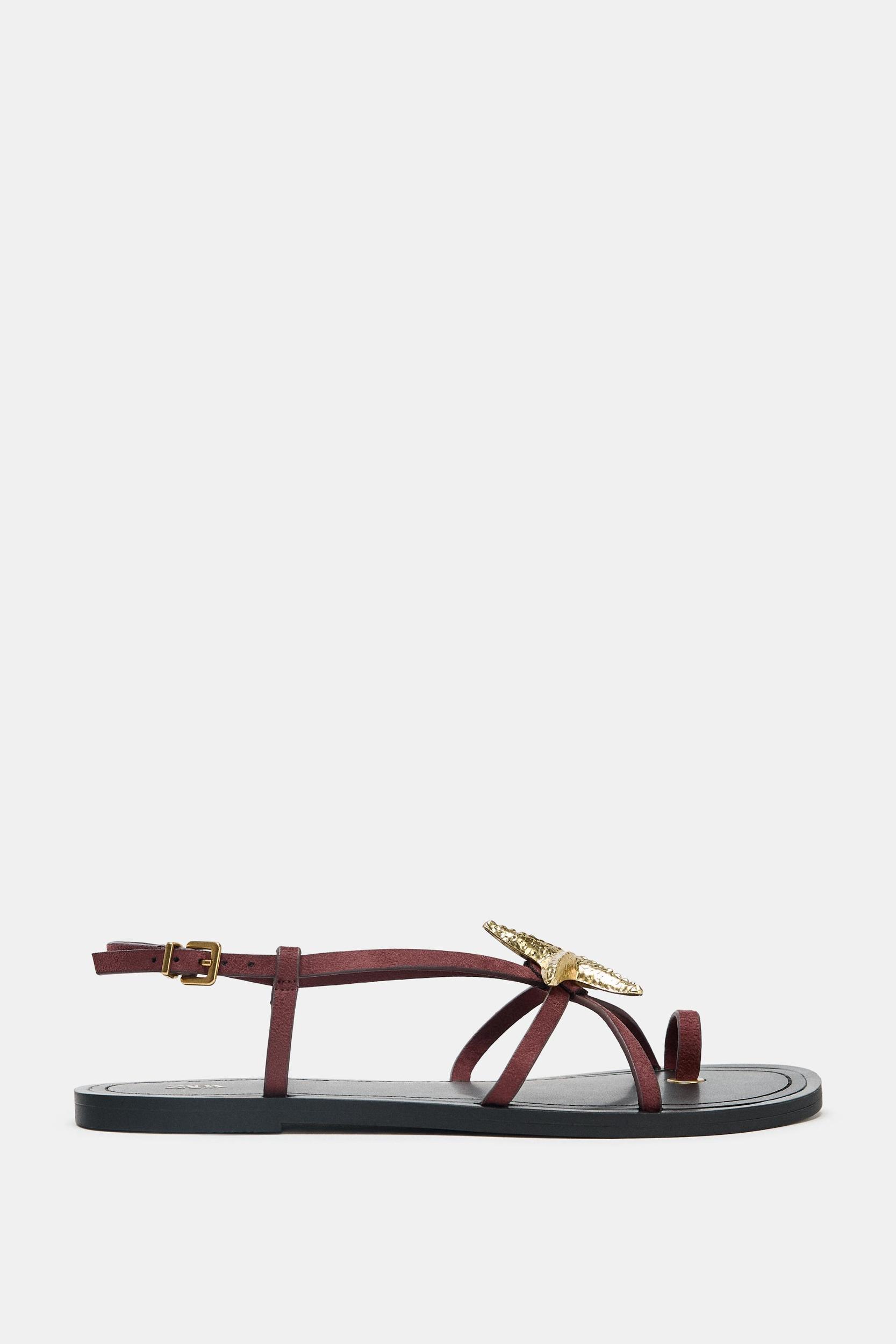 STRAPPY SANDALS WITH METALLIC DETAIL Product Image