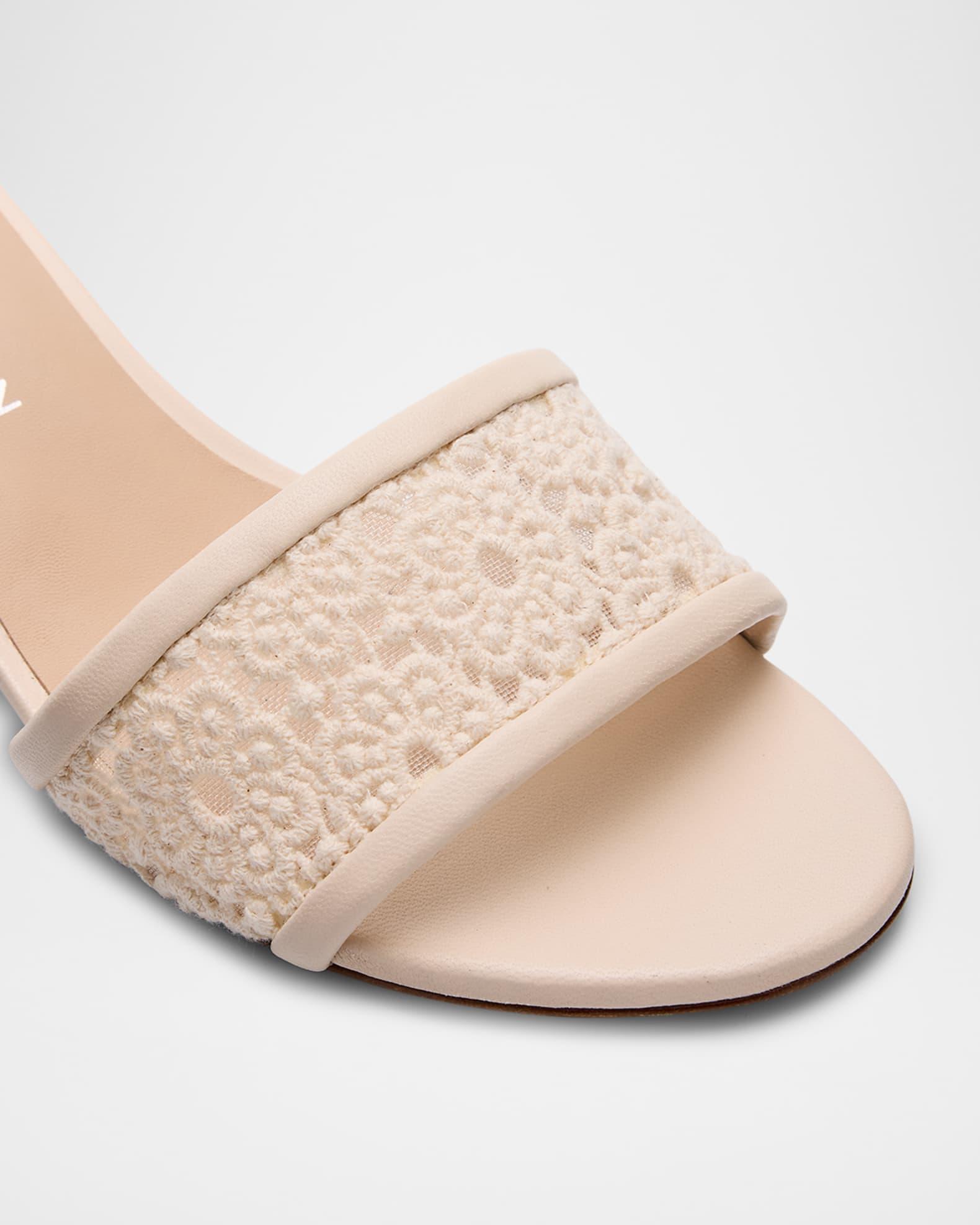 Fia Cotton Block-Heel Slide Sandals Product Image