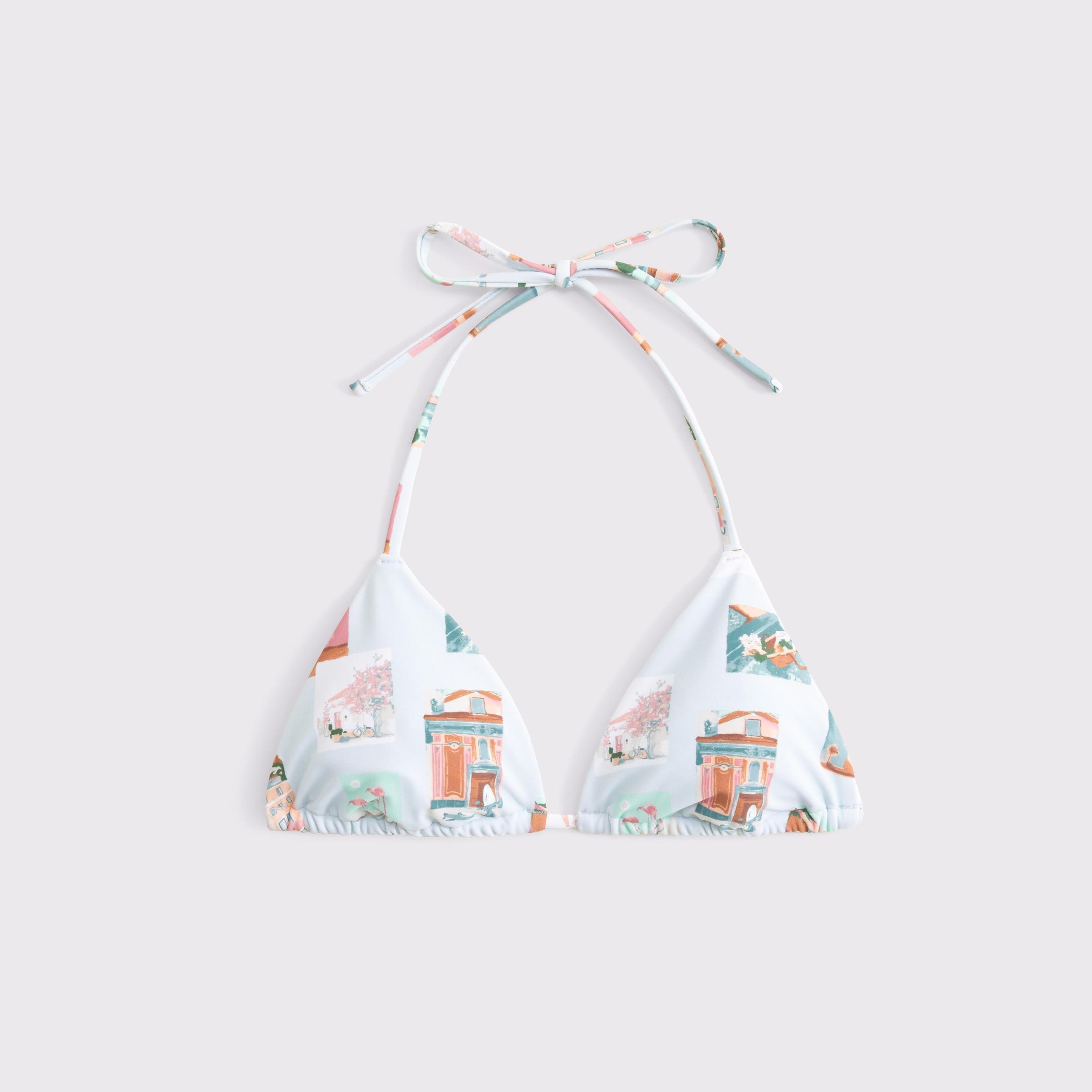 O-Ring Halter String Triangle Bikini Top Product Image