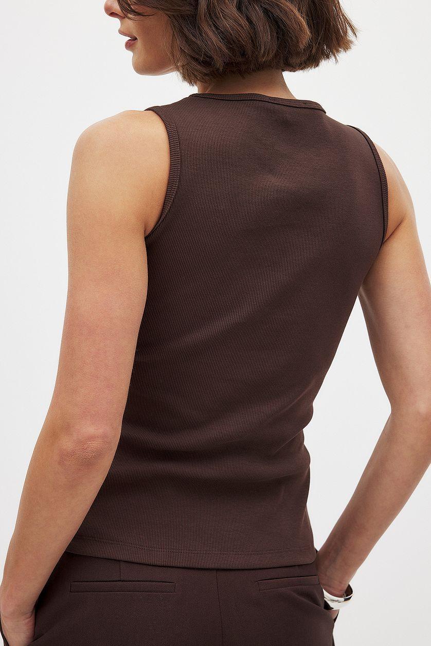 Scoop Neck Ribbed Tank Product Image