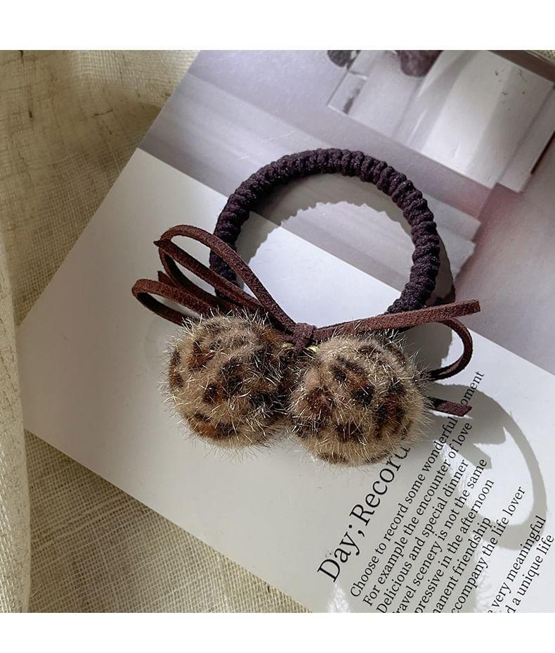 Leopard Print Bead Hair Tie Product Image