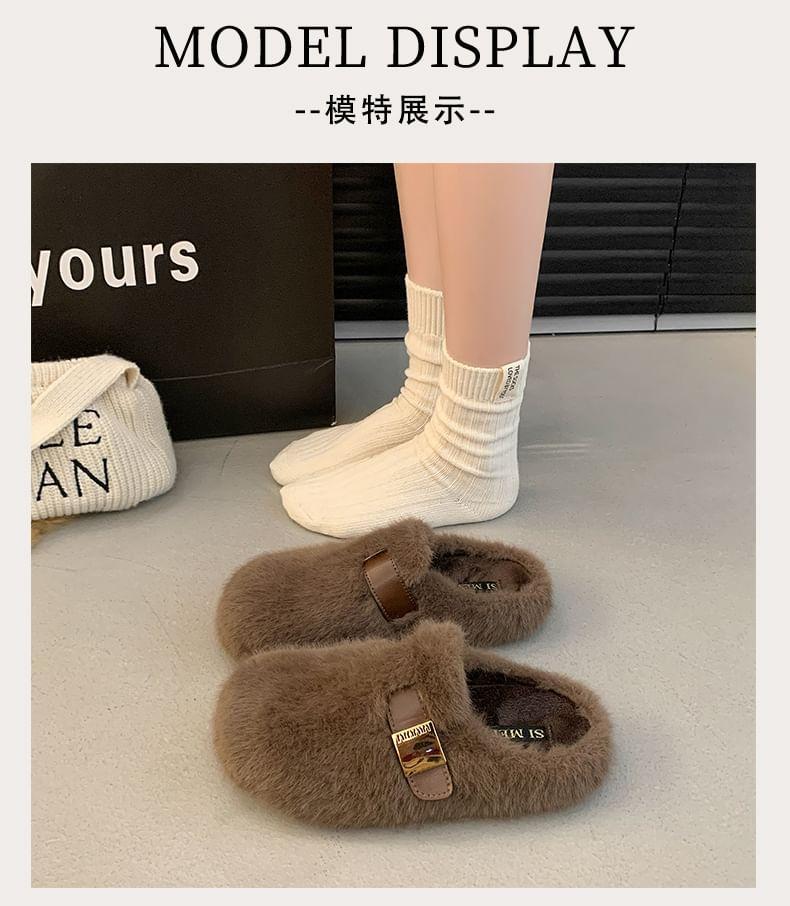 Fleece Buckled Mules Product Image