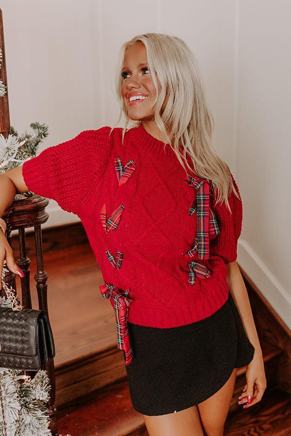 Cranberry Cheer Cable Knit Top Product Image