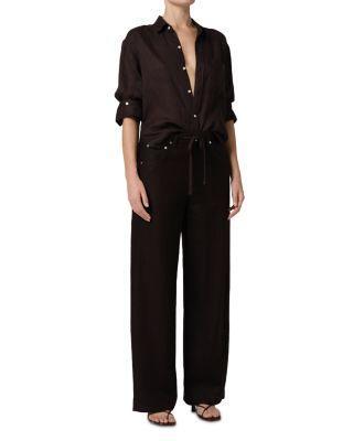 Brynn Drawstring Linen Trousers  Product Image
