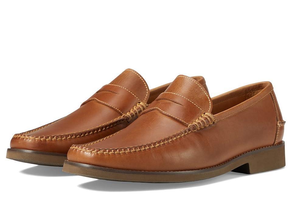 Peter Millar Handsewn Leather Penny Loafer (Whiskey) Men's Shoes Product Image