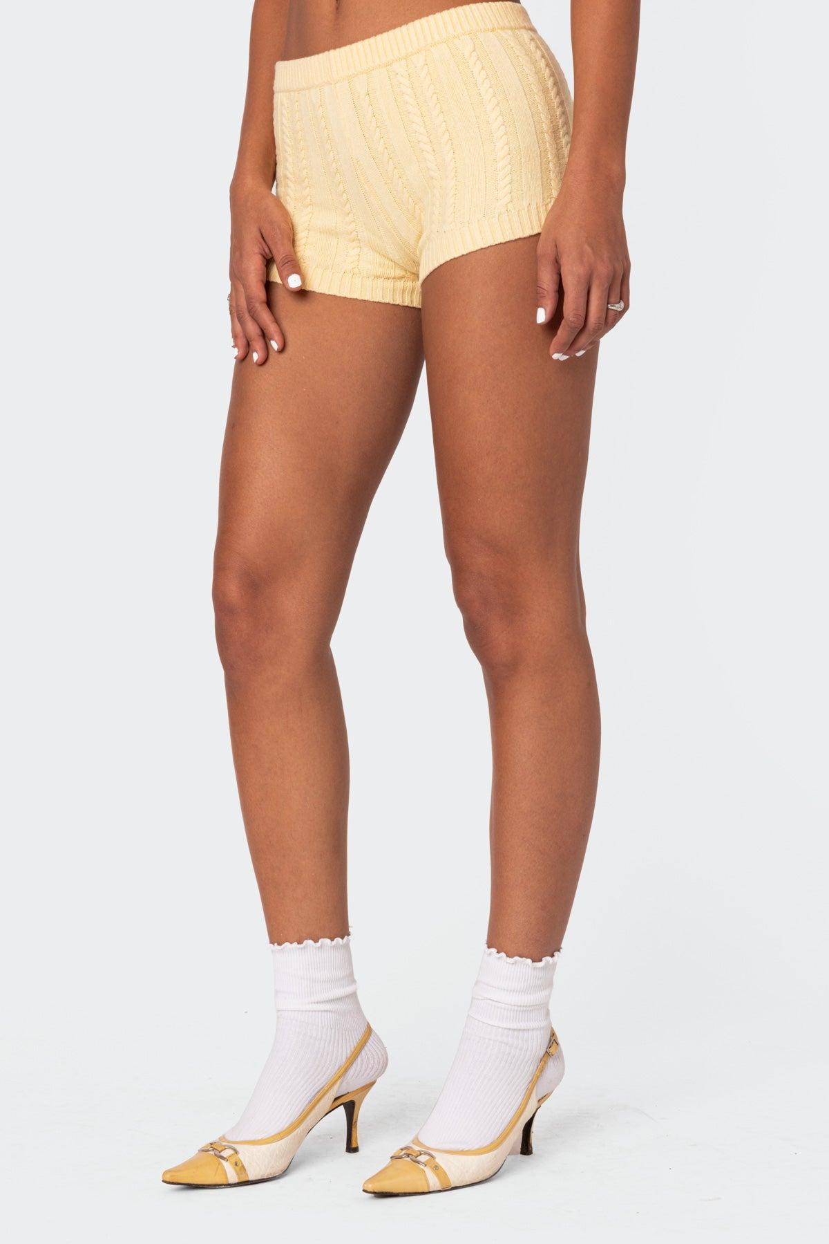 Raegan Cable Knit Shorts Product Image