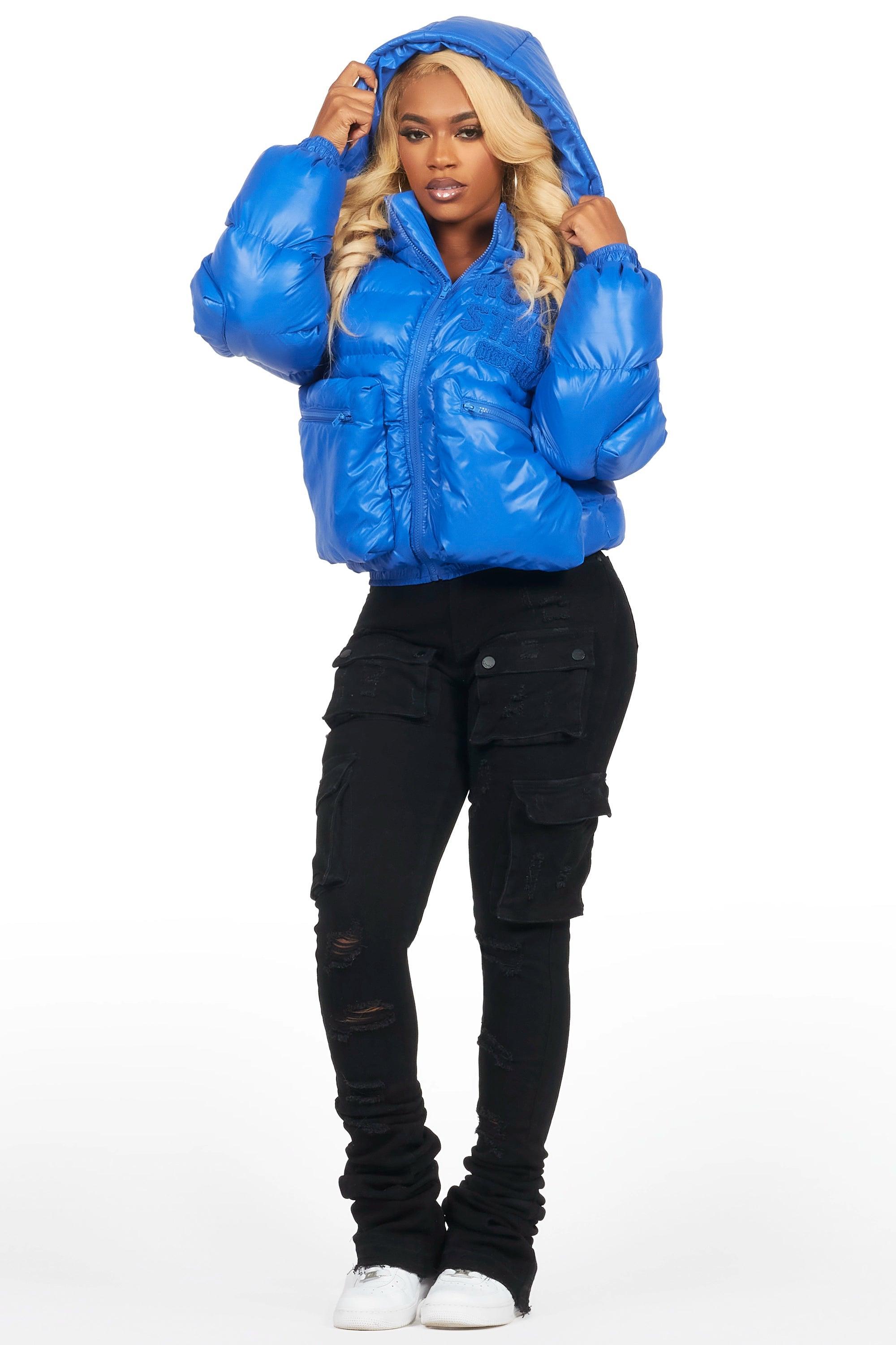 Keisha Royal Blue Cargo Puffer Jacket Female Product Image