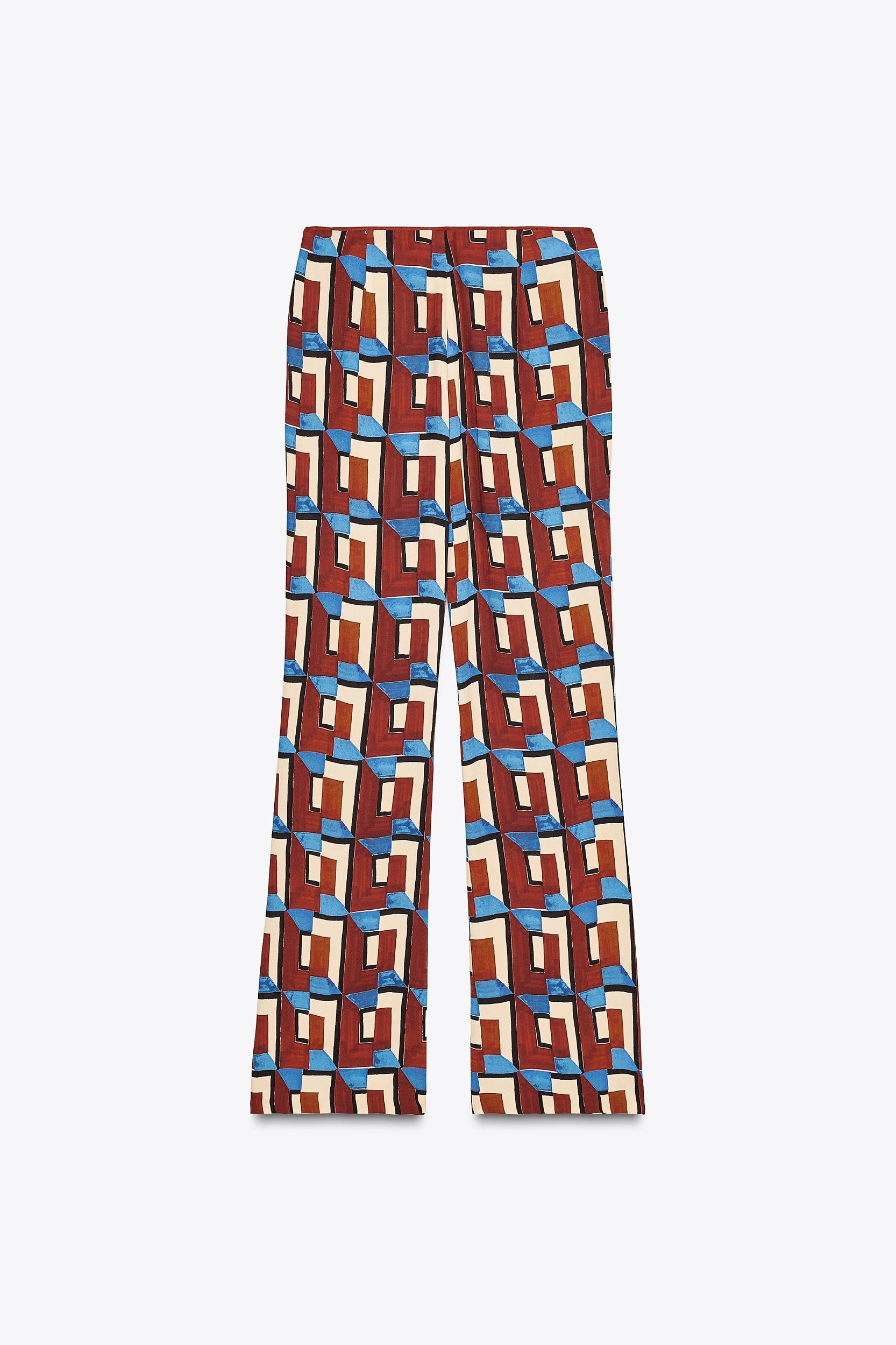 ZW COLLECTION PRINTED FLARE PANTS Product Image